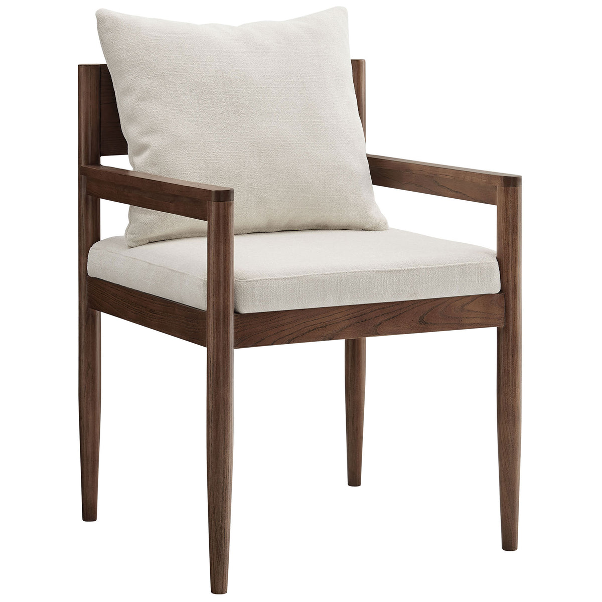 Salt upholstered armchair with plush removable back pillow and deep cushioned seat || EEI-7243-SAL || front_angle_studio