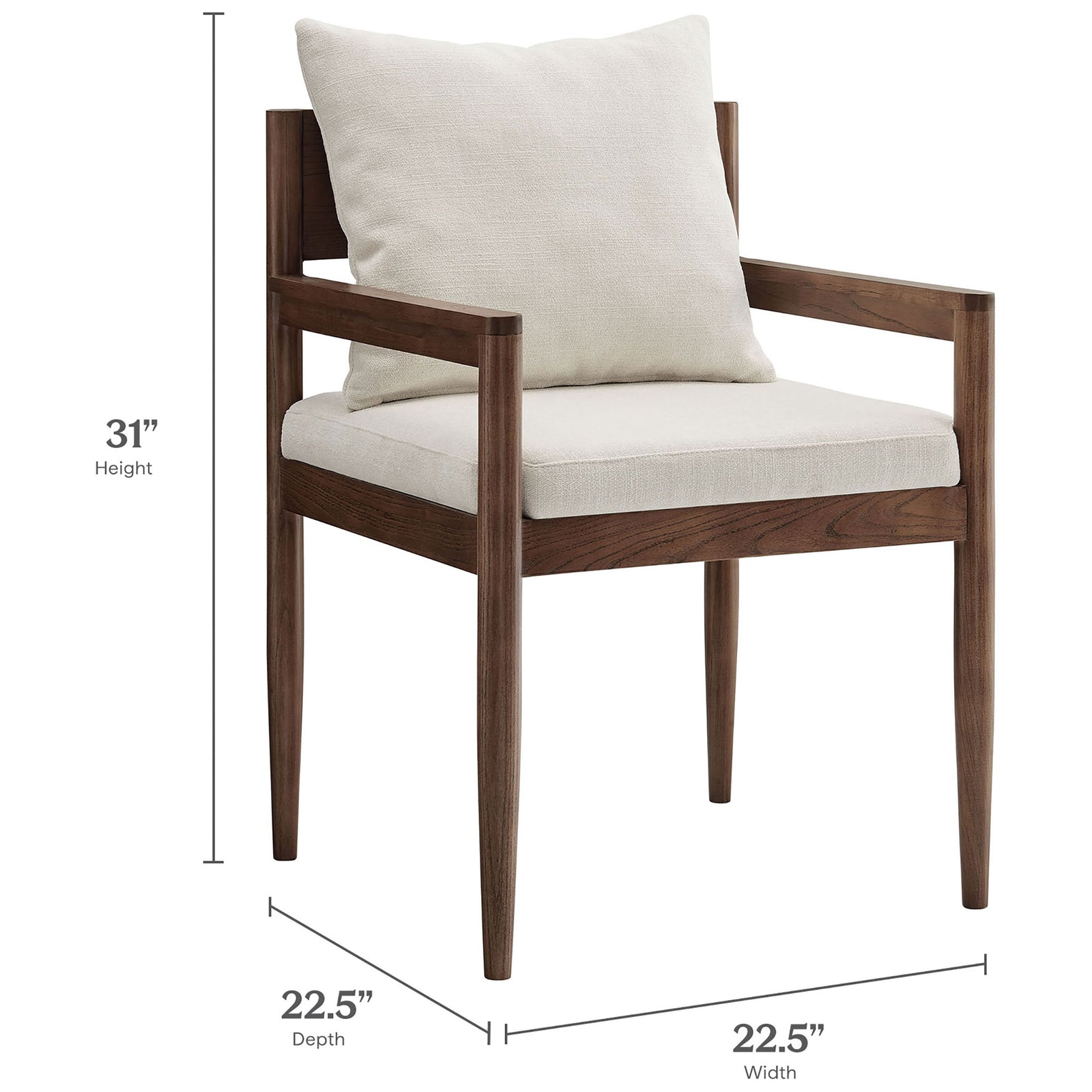 Compact modern dining armchair sized for versatile seating at tables or desks || EEI-7243-SAL || dimension_studio