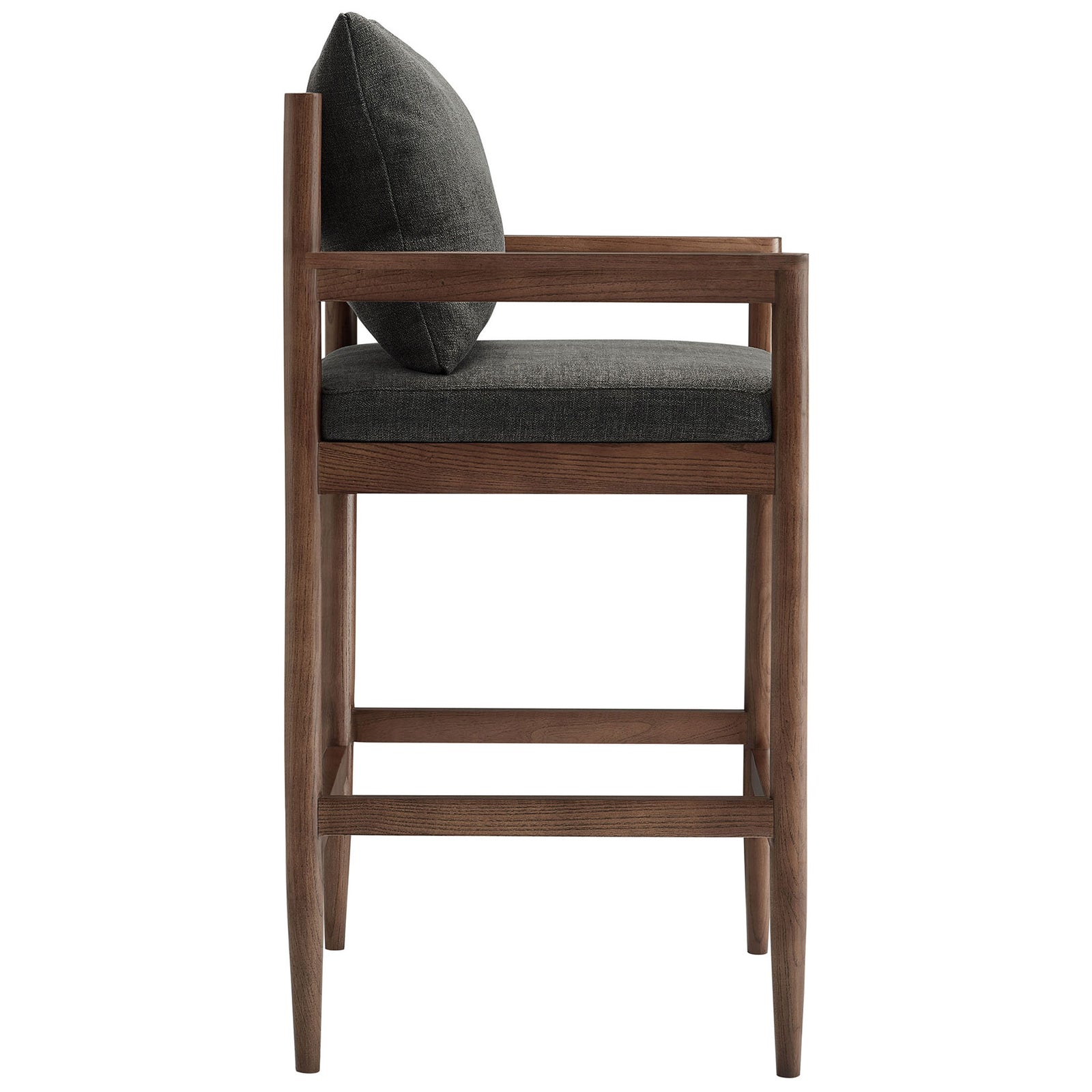 Tall tapered legs and a supportive footrest create an elegant, stable foundation. || EEI-7245-CHA || side_studio