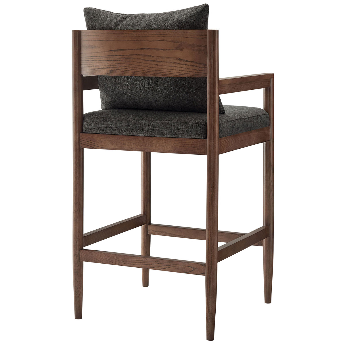 Sculpted elm backrest and pillow deliver airy support with modern warmth. || EEI-7245-CHA || back_angle_studio