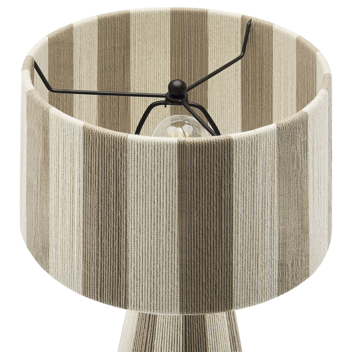 Striped cotton drum shade in cobblestone and cream delivers a refined, textural pattern. || EEI-7261-COB || shade_studio