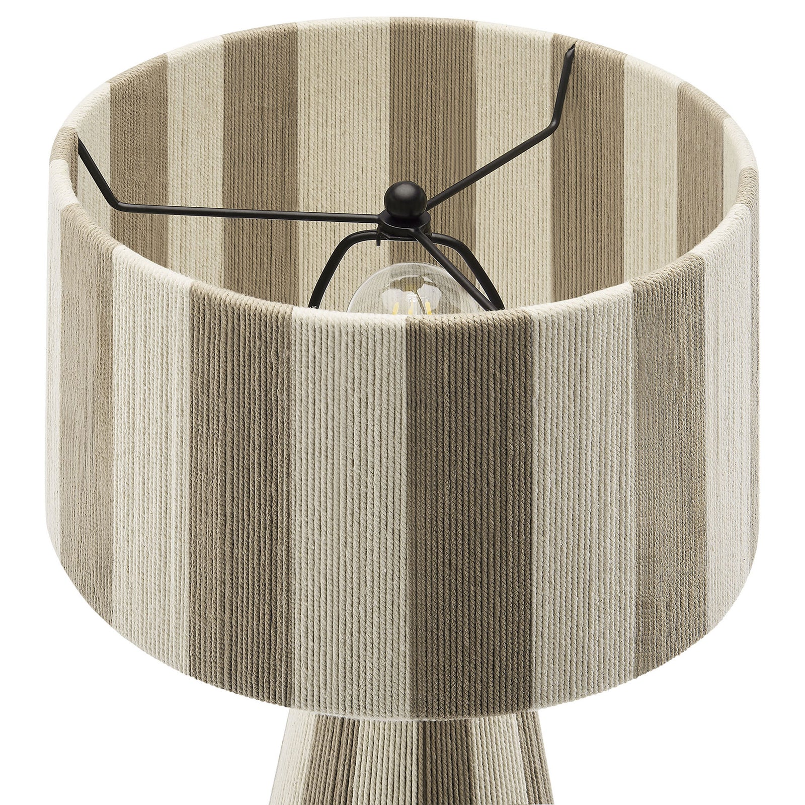 Striped cotton drum shade in cobblestone and cream delivers a refined, textural pattern. || EEI-7261-COB || shade_studio
