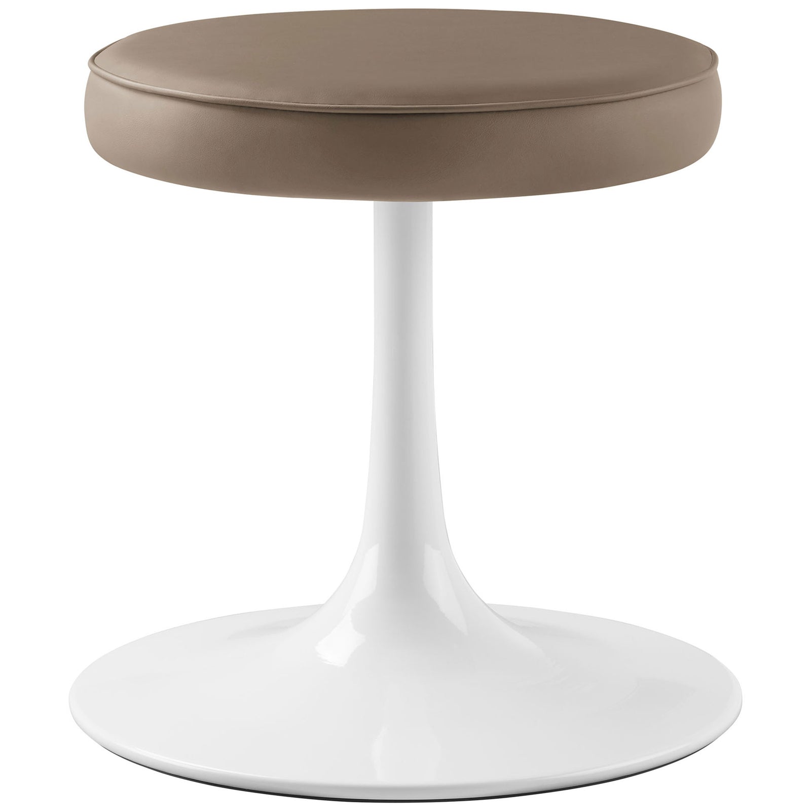 Lipton Vegan Leather Round Stool Mushroom Brown