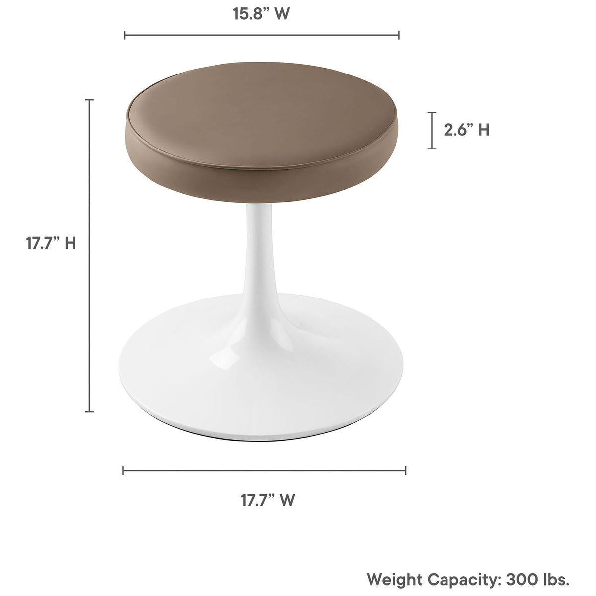 Lipton Vegan Leather Round Stool Mushroom Brown