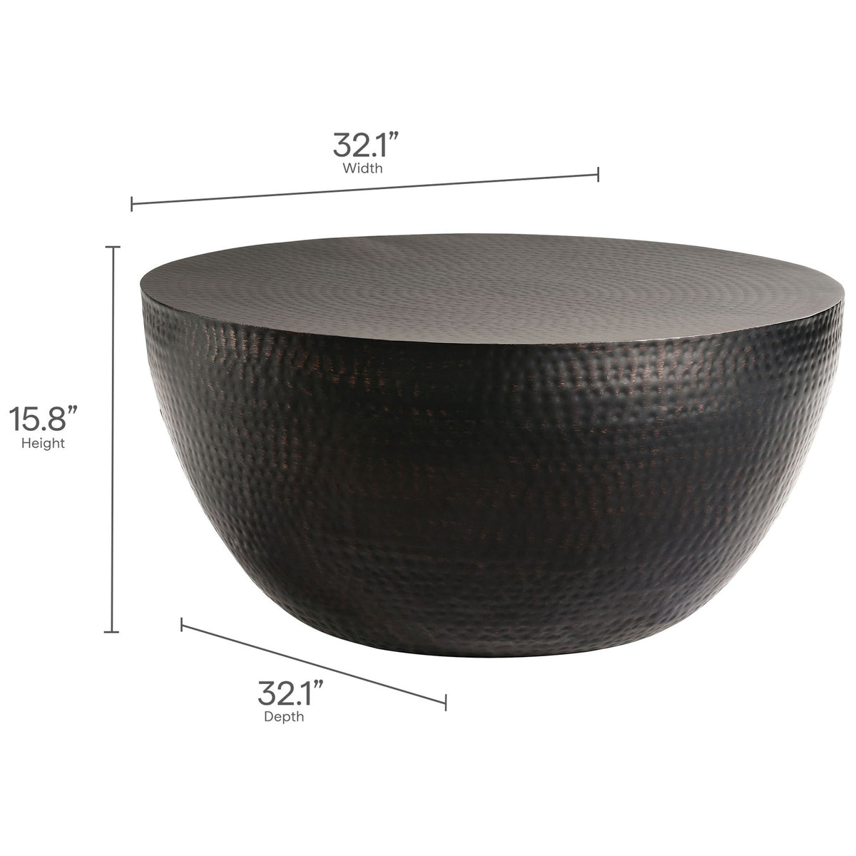 Sized for versatile layouts at 32.1 inches wide and 15.8 inches high || EEI-7279-BLK || dimension_studio