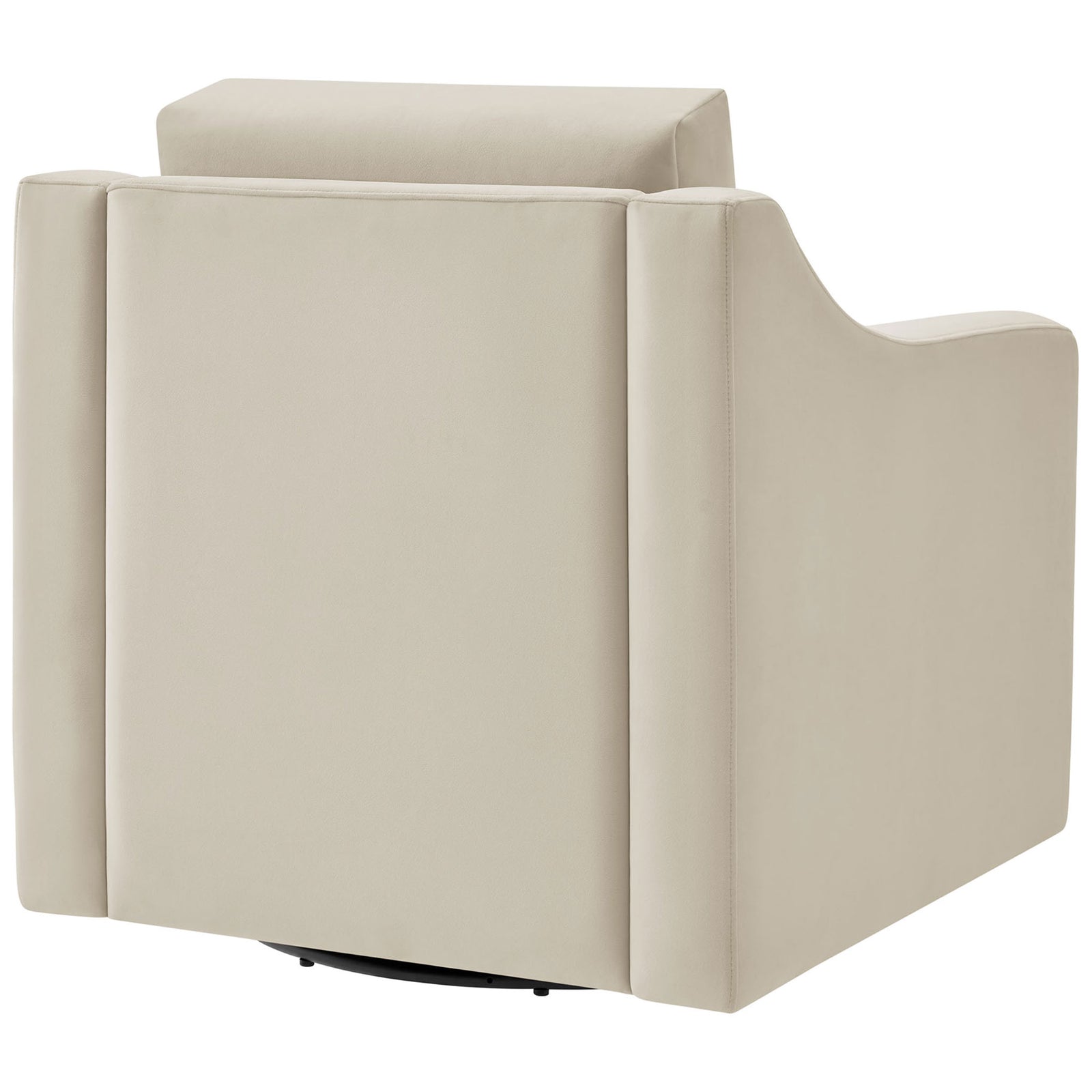 Sleek wraparound backrest and smooth velvet upholstery create a refined, modern profile. || EEI-7282-ALA || back_studio
