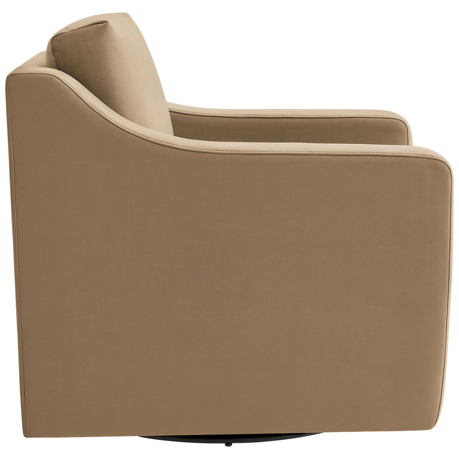 Flowing side profile with soft, sloping arms and generously cushioned seat || EEI-7282-TAU || side_studio
