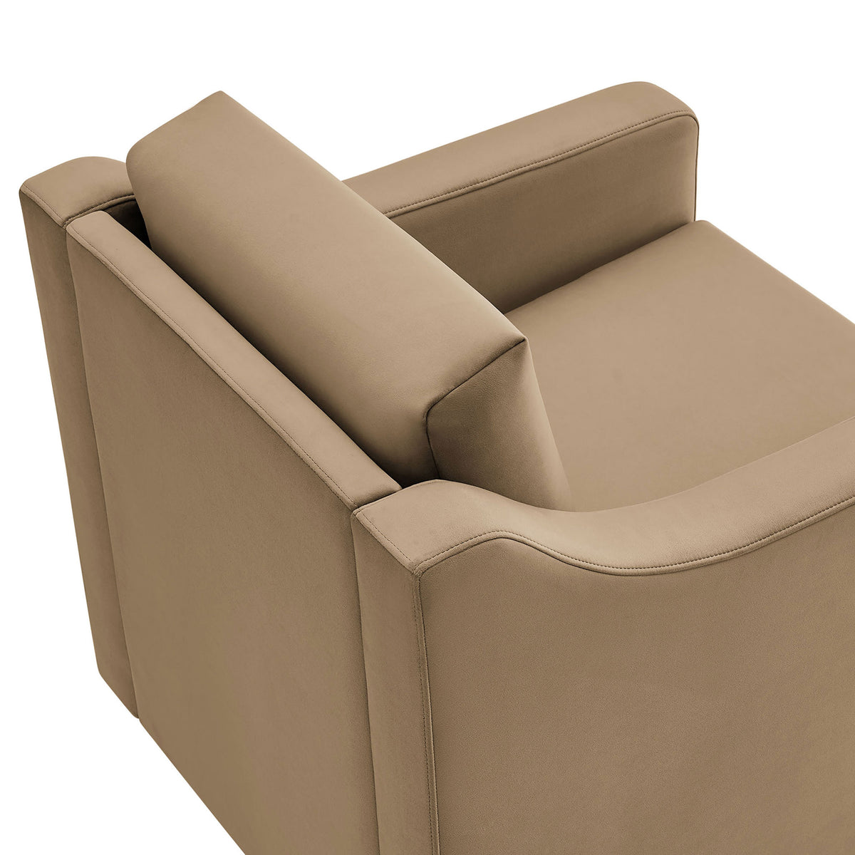 Removable back cushion and soft performance velvet for easy, everyday care || EEI-7282-TAU || detail_studio