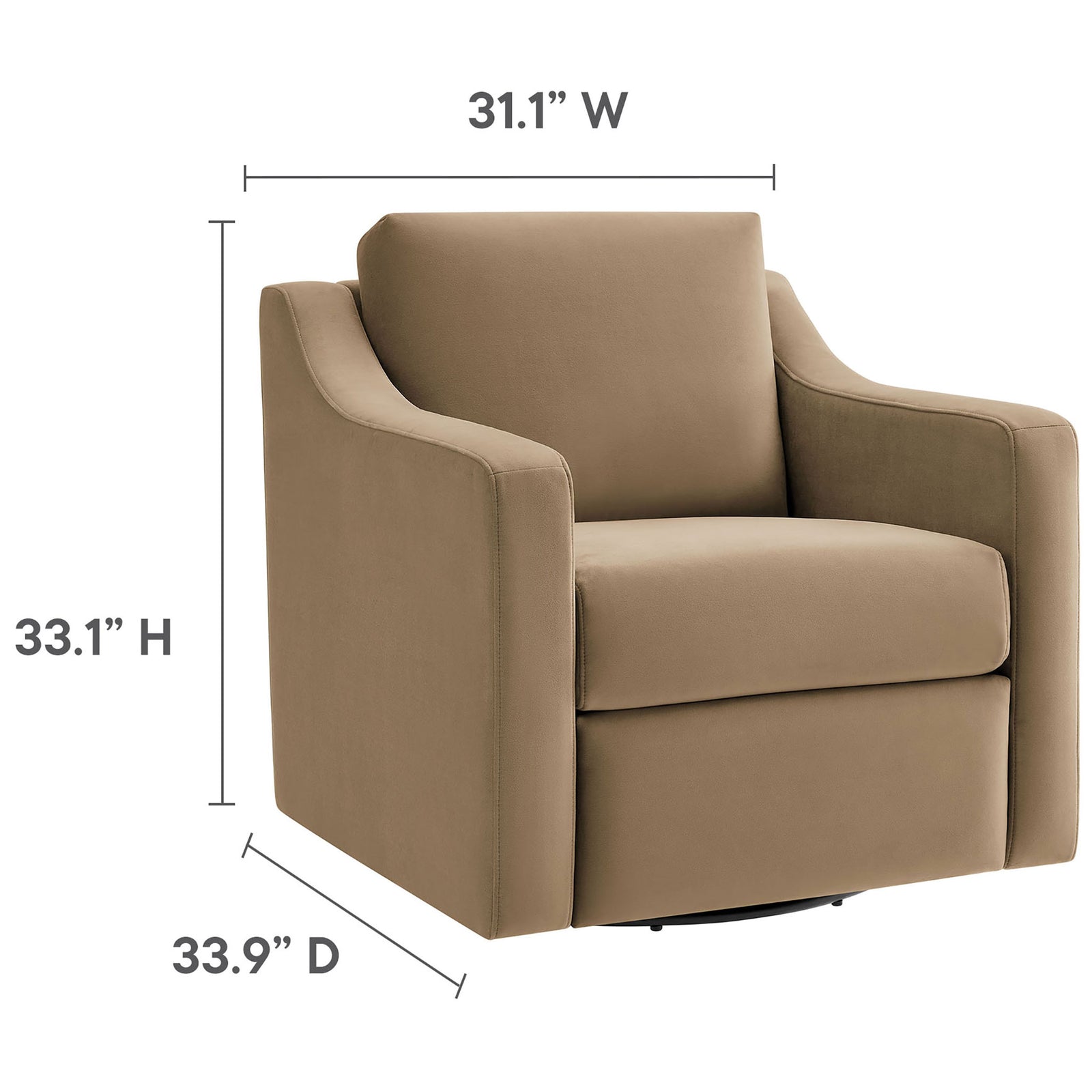 Compact proportions with a deep, lounge-worthy seat and supportive back || EEI-7282-TAU || dimension_studio