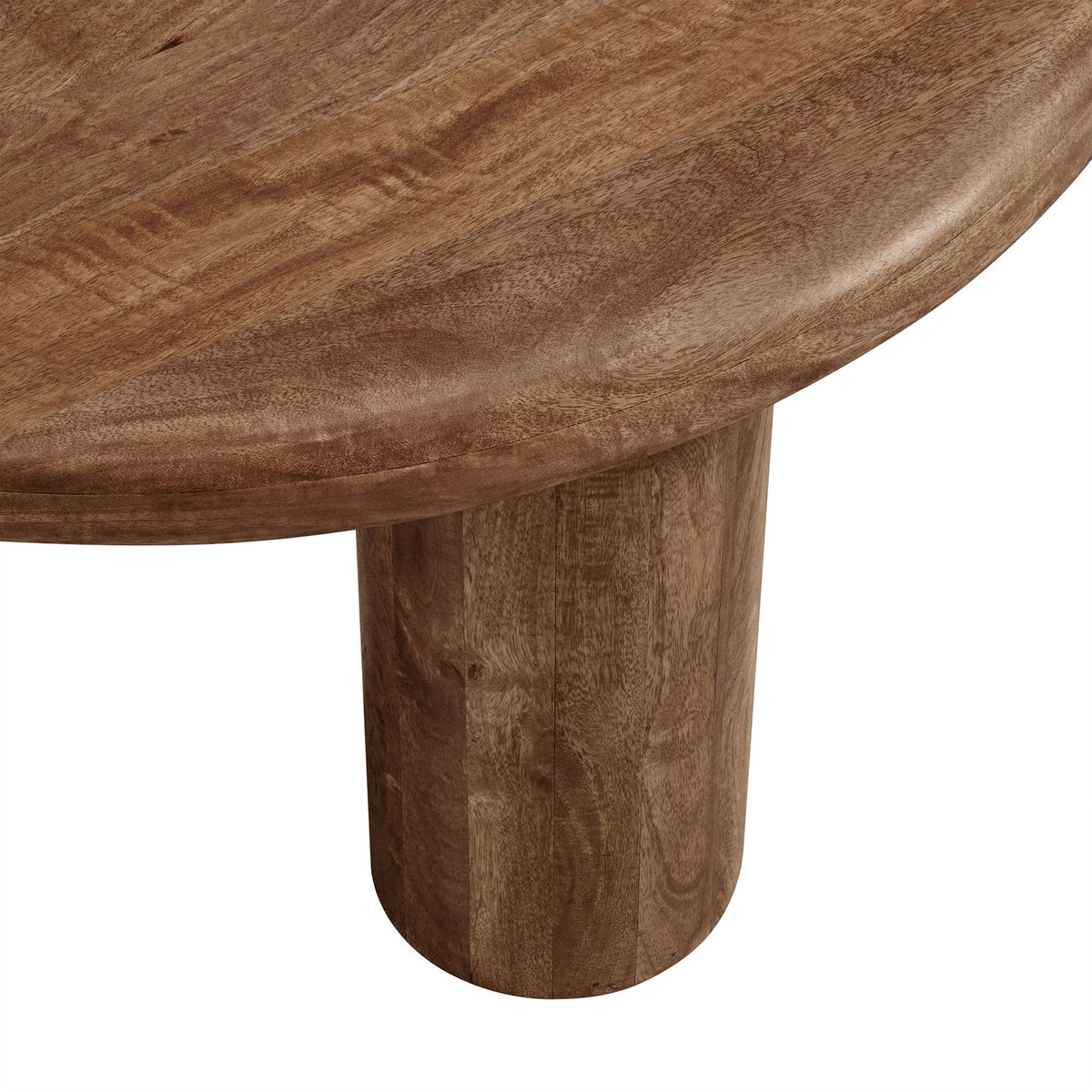 Curved bullnose edge transitions into the solid wood base for a refined, minimalist profile. || EEI-7286-WAL || detail_studio