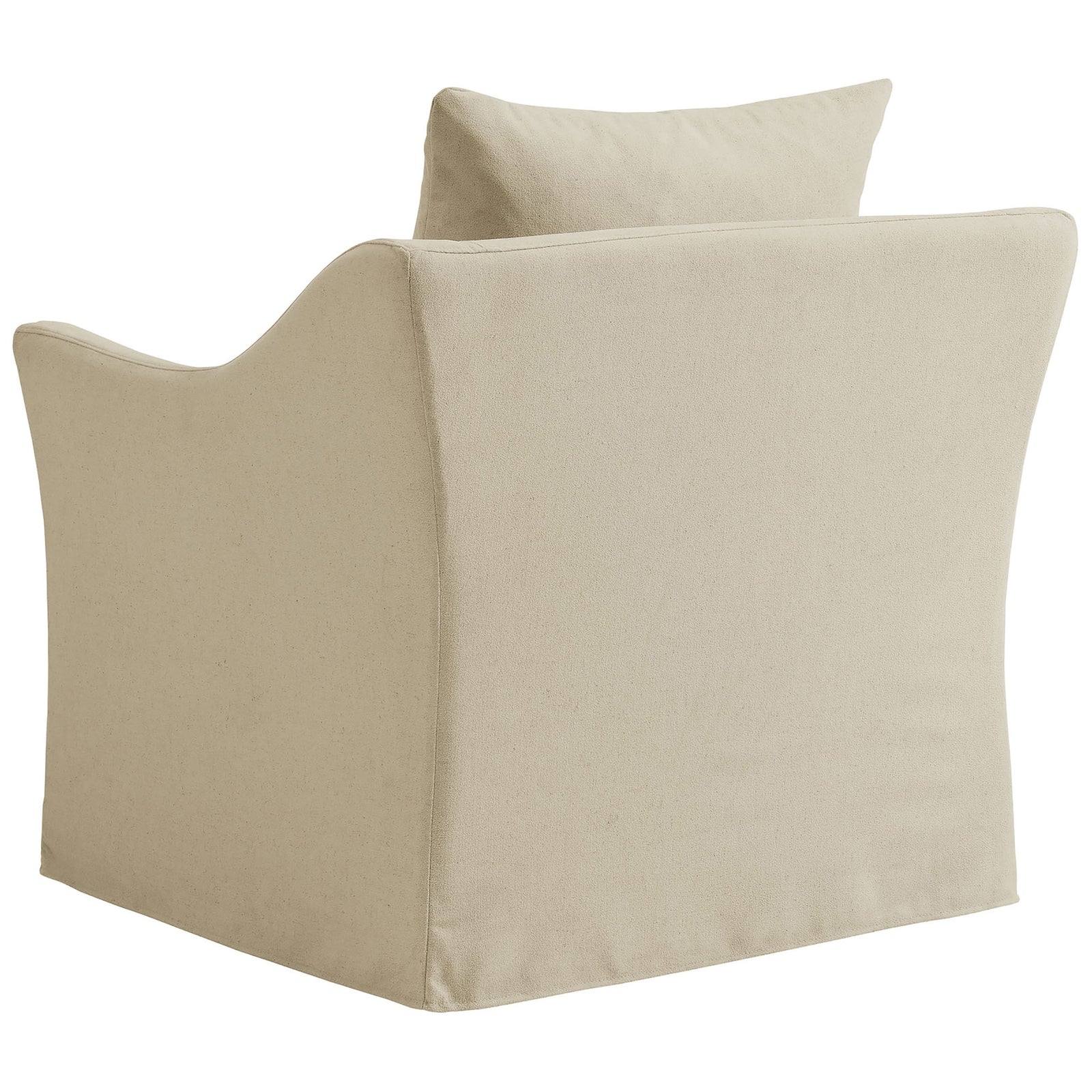 Tailored slipcover with clean seams and a smooth back for a refined, relaxed look || EEI-7312-LIN || back_studio