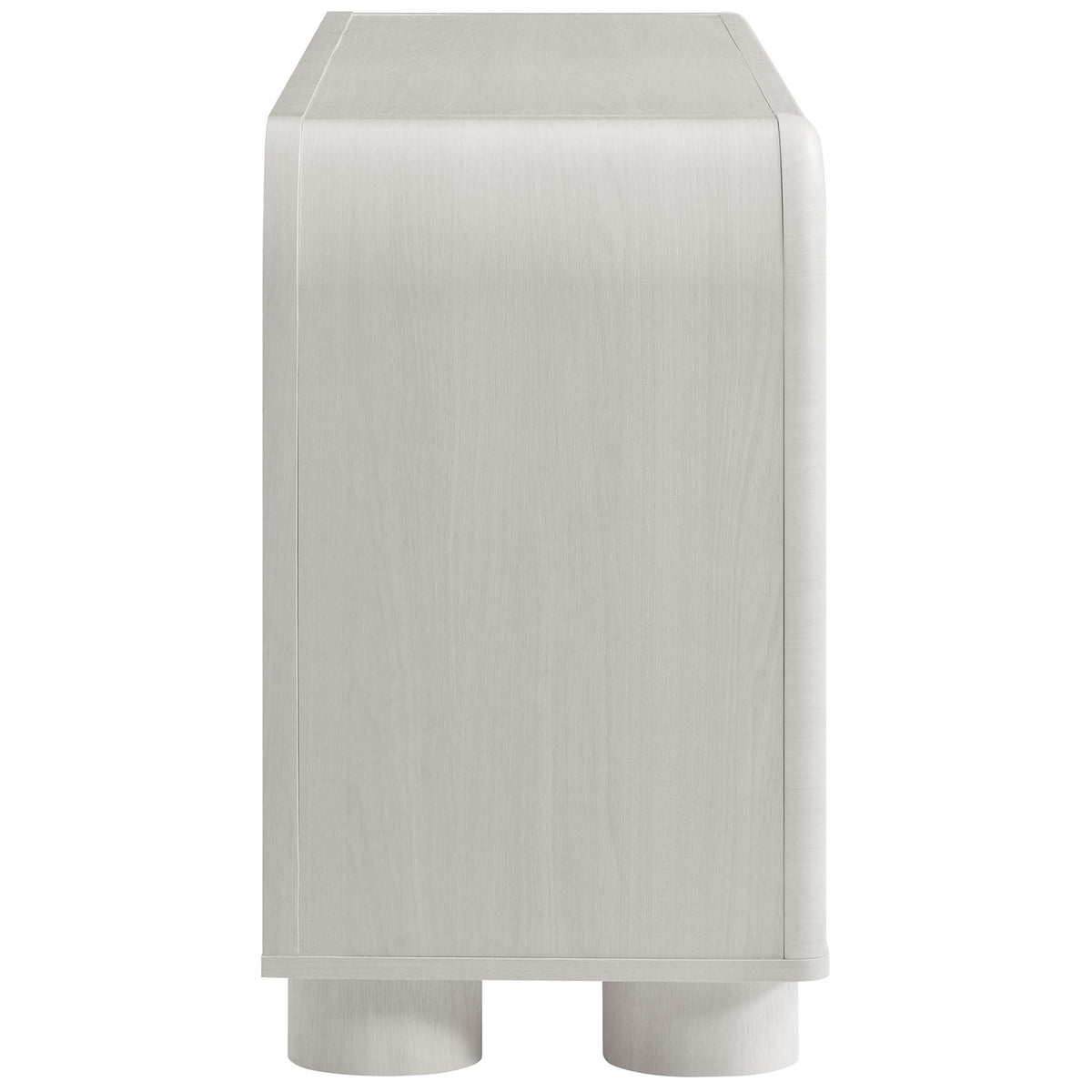 Streamlined ash finish profile showcasing the cabinet's smooth sides and double cylindrical feet || EEI-7315-ASH || side_studio