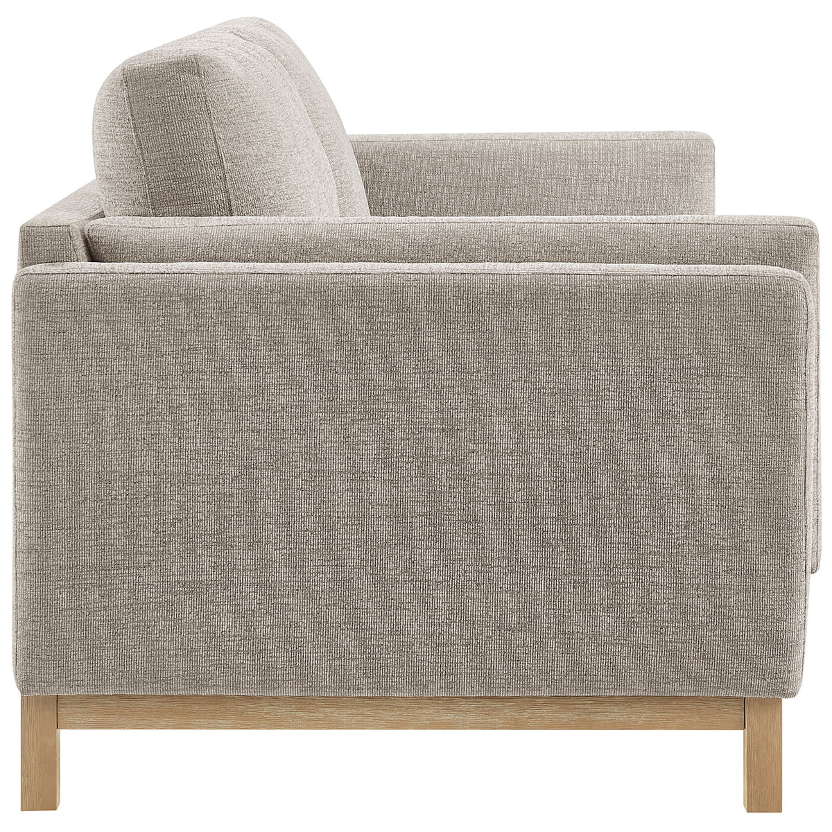 Roscoe sofa with tailored track arms and textured pewter chenille upholstery along the side profile || EEI-7327-PEW || side_studio