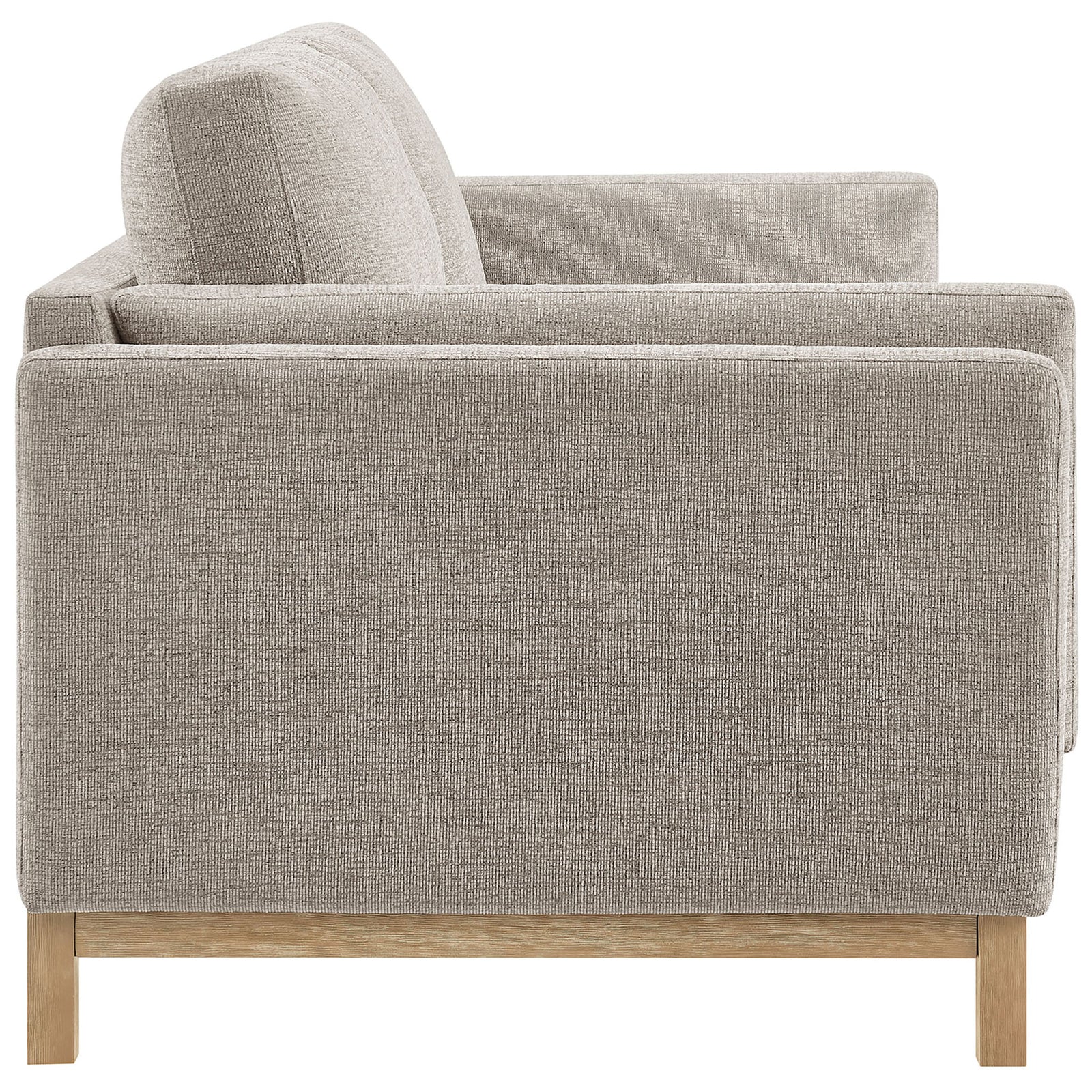 Roscoe sofa with tailored track arms and textured pewter chenille upholstery along the side profile || EEI-7327-PEW || side_studio