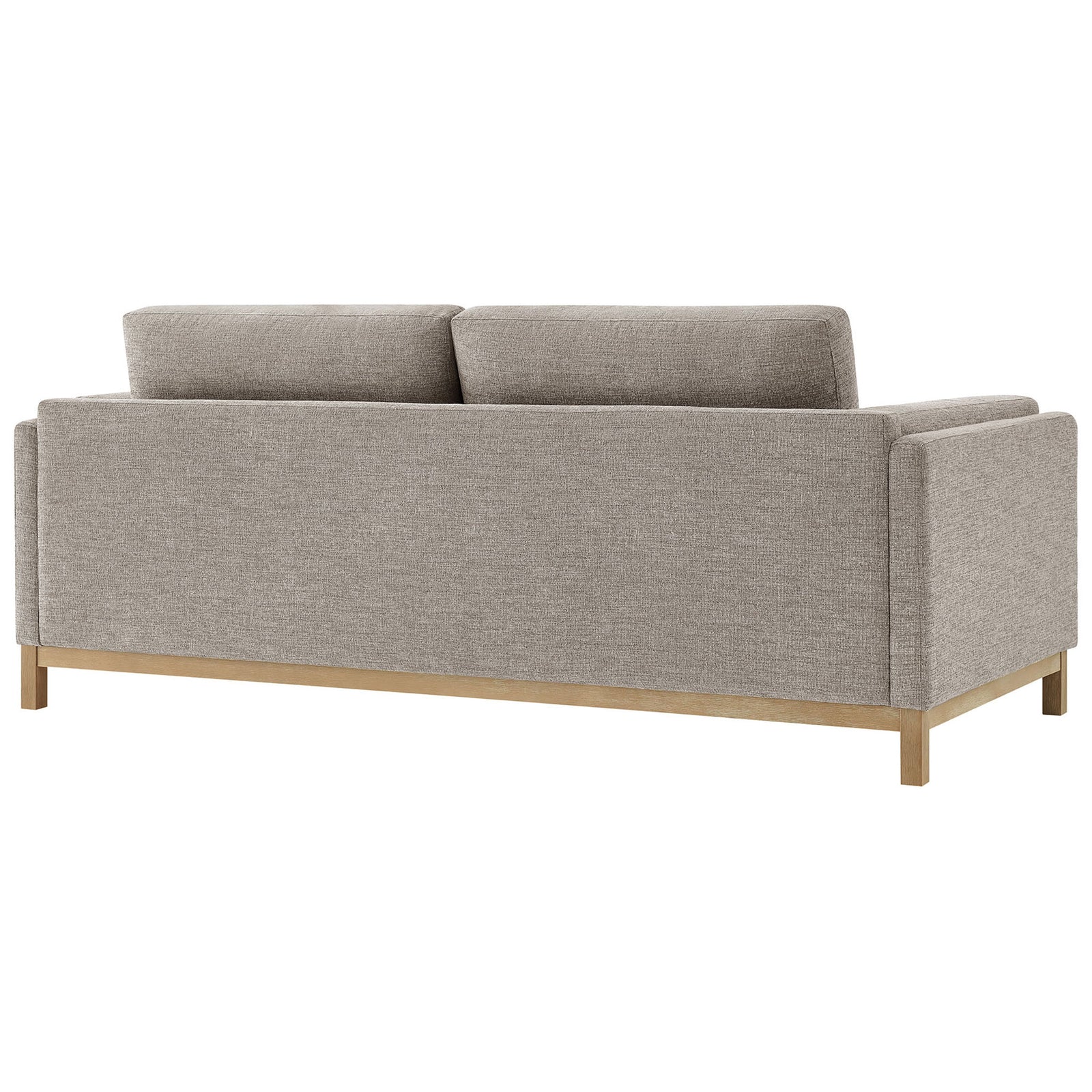 Roscoe pewter sofa featuring a smooth back panel with clean lines and generously padded back cushions || EEI-7327-PEW || back_angle_studio
