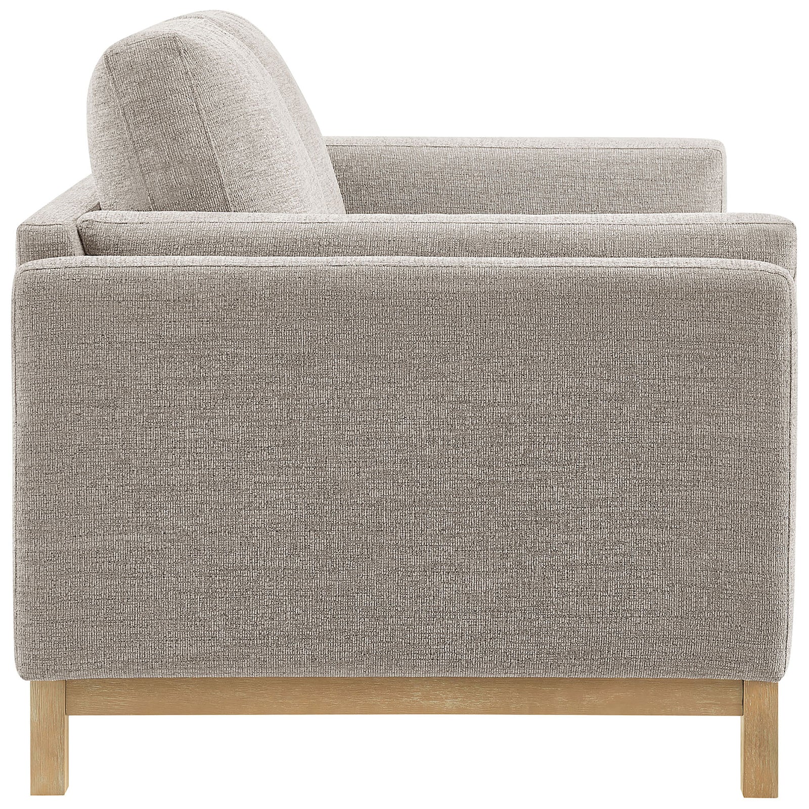Streamlined track arms and tailored pewter upholstery highlight this compact loveseat. || EEI-7328-PEW || side_studio