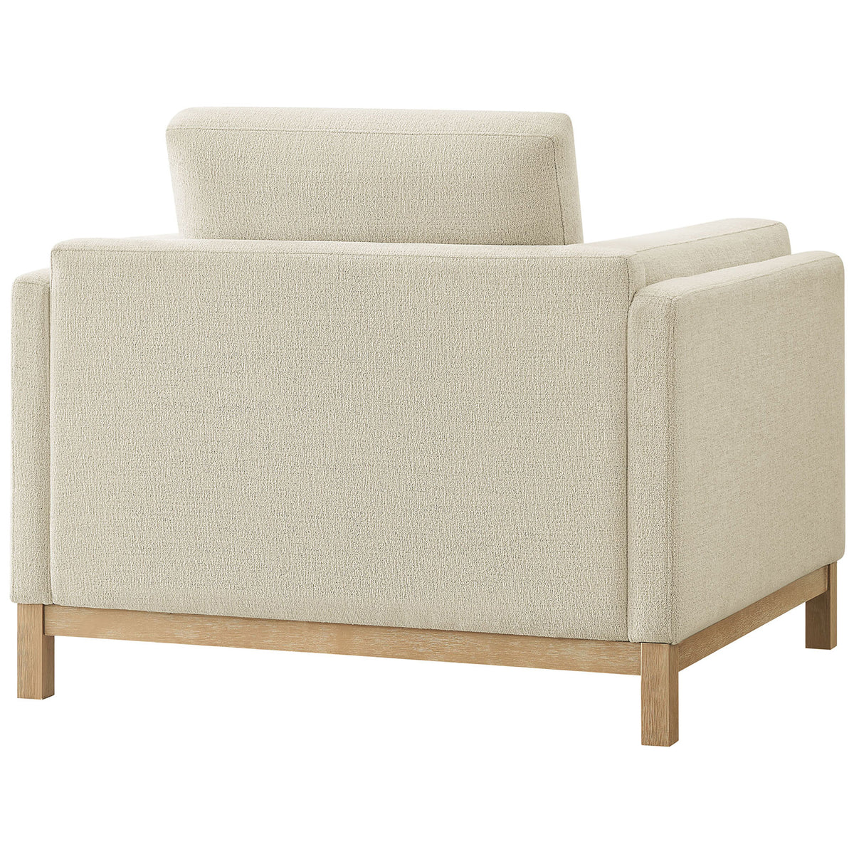 Tailored back and clean lines rest on a warm, weathered wood frame || EEI-7329-IVO || back_angle_studio