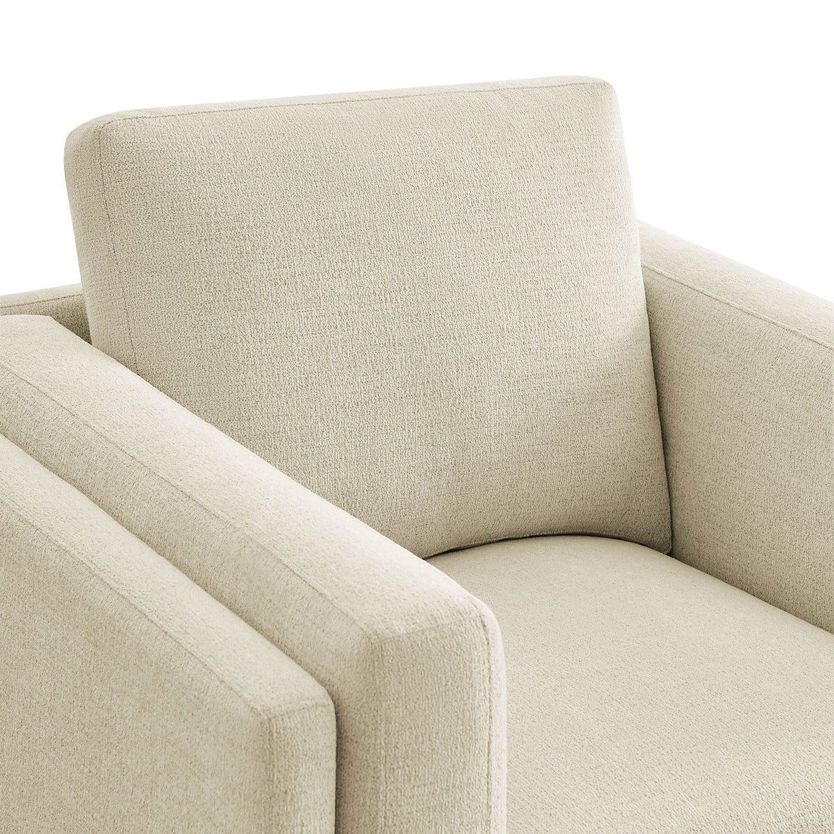 Textured melange chenille with supportive back cushion and plush seat || EEI-7329-IVO || detail_studio