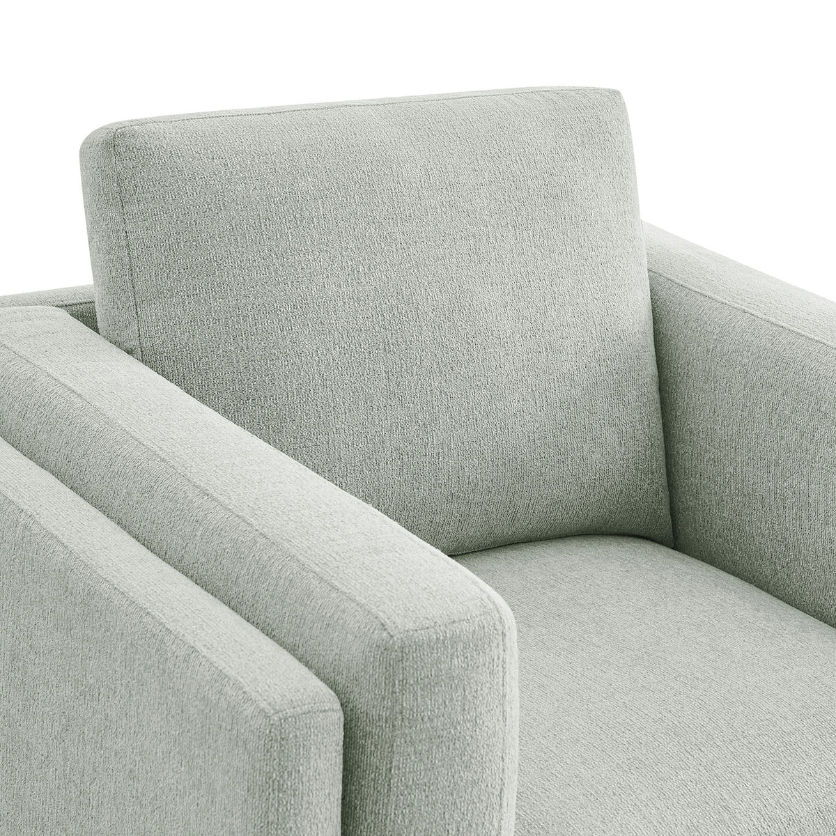 Soft melange chenille texture and generously padded back and seat cushions || EEI-7329-MST || detail_studio