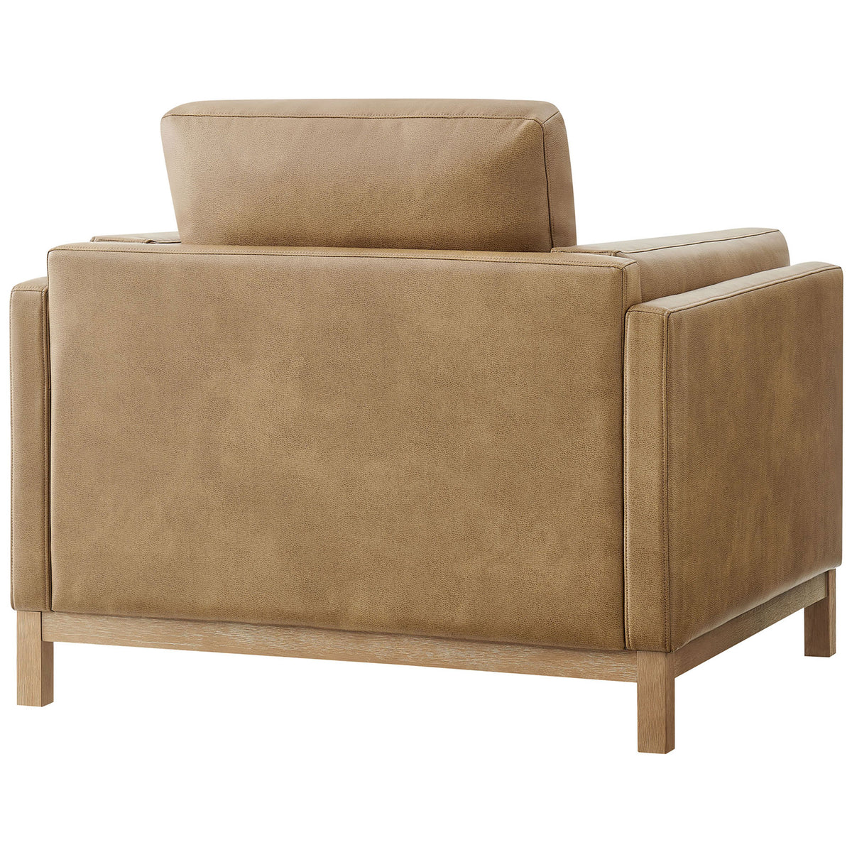 Structured back and clean lines with vegan leather upholstery over a sturdy wood frame. || EEI-7337-TST || back_angle_studio