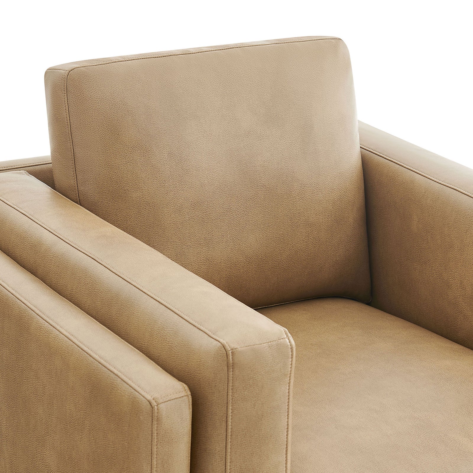 Smooth vegan leather and supportive cushioning with crisp, tailored seams. || EEI-7337-TST || detail_studio