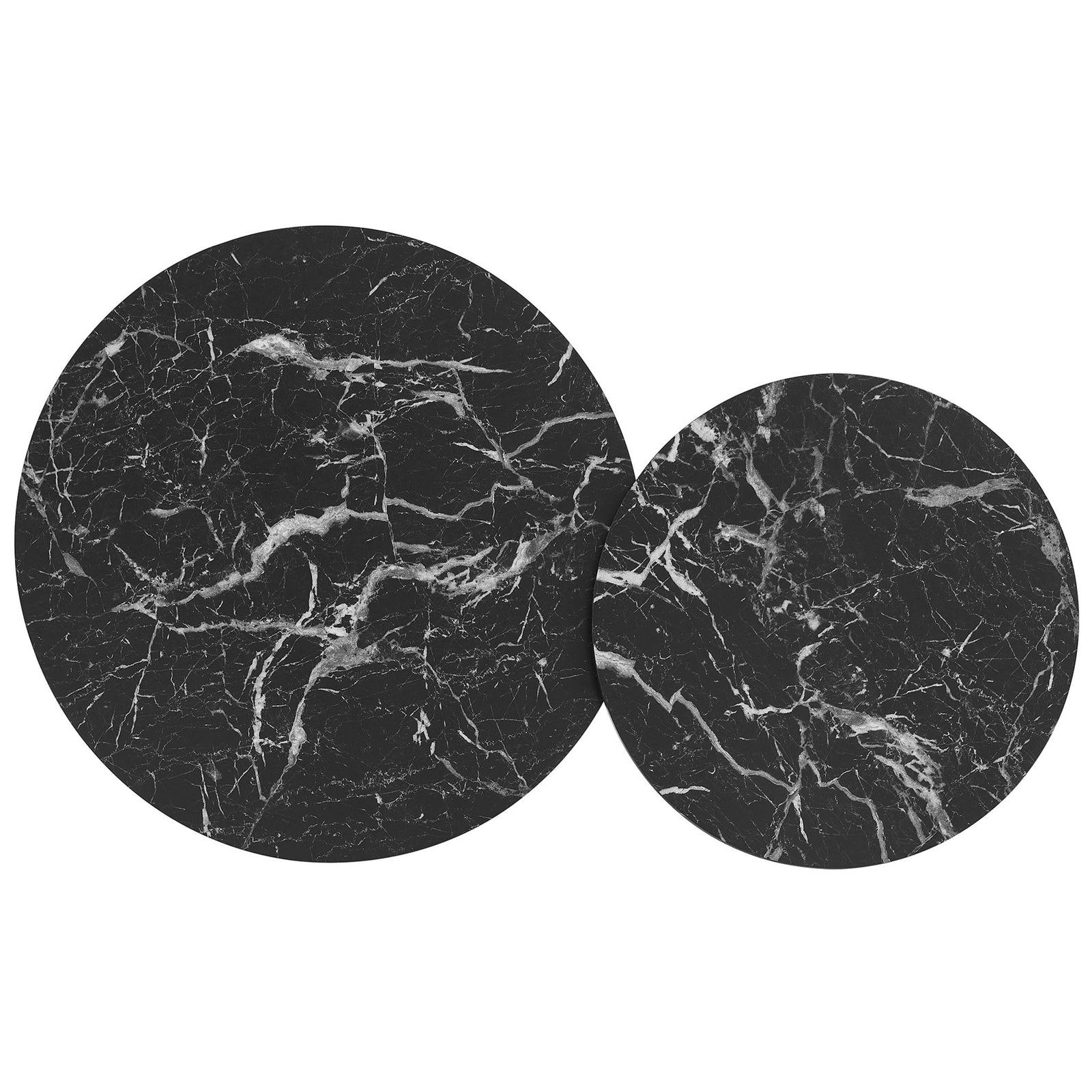 Black faux marble surfaces feature vivid white veining for a luxe, high-contrast look. || EEI-7345-WAL-BLK || top_studio