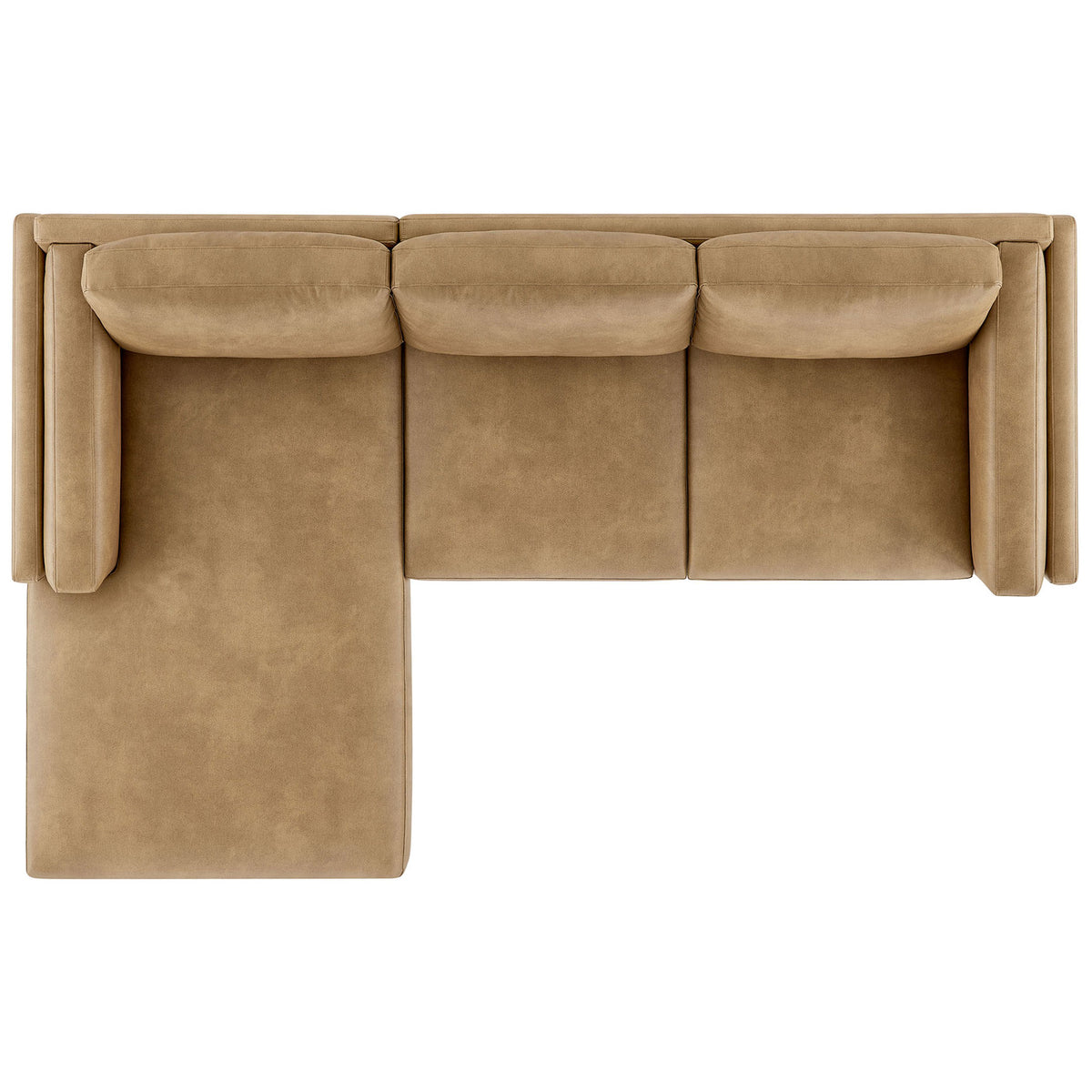 Spacious L-shaped Roscoe sectional with generous chaise lounge and three plush back cushions || EEI-7376-TST || top_studio