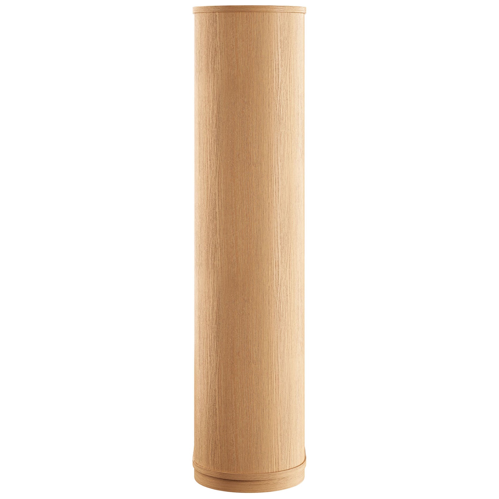 Slim profile showcases the softly curved sides and seamless oak veneer finish || EEI-7378-NAT || side_studio