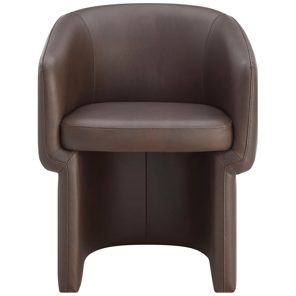 Espresso barrel back dining chair with enveloping arms and supportive cushioned seat || EEI-7383-ESP || front_studio