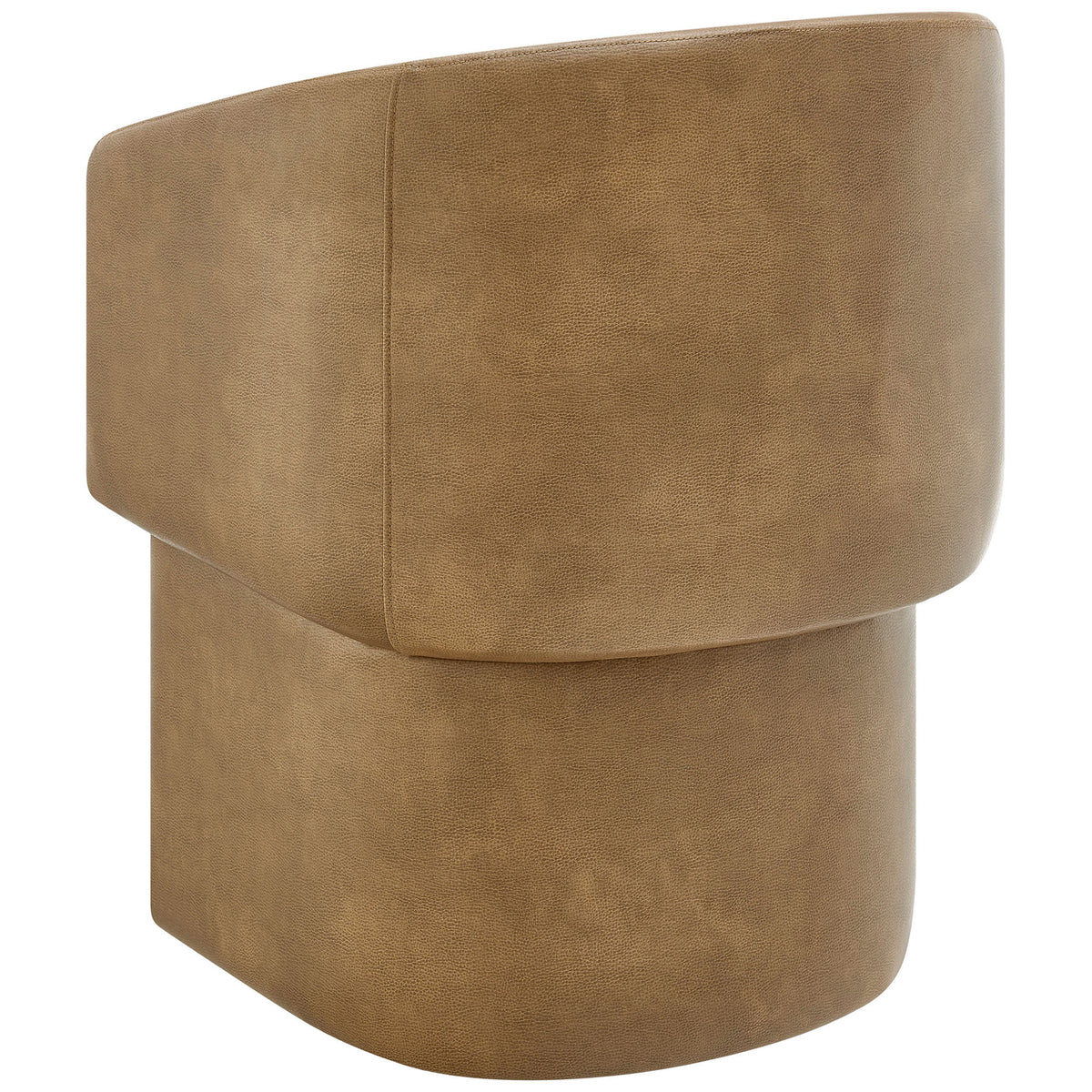 Toast vegan leather dining chair with wraparound backrest and seamless tailored upholstery. || EEI-7383-TST || back_angle_studio