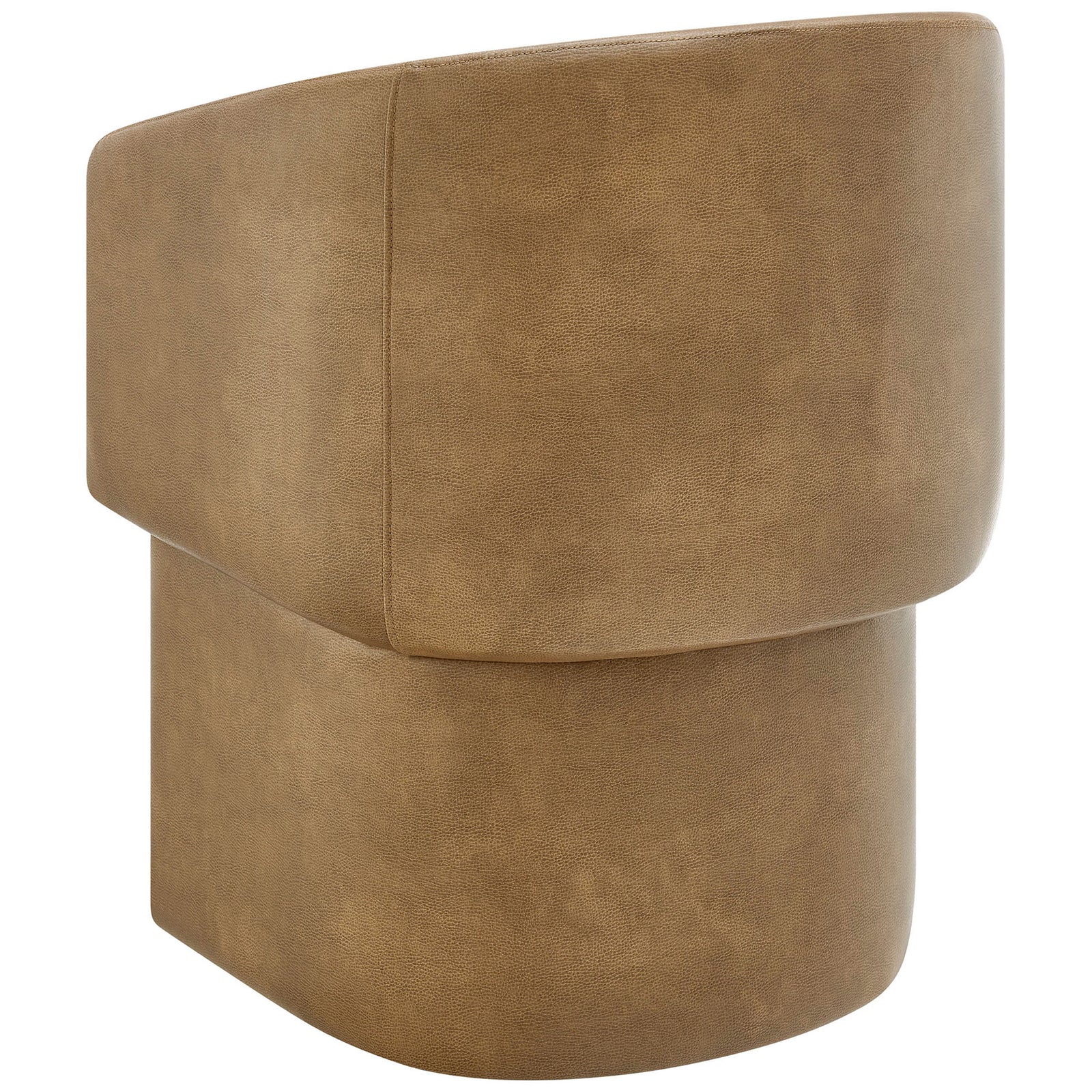 Toast vegan leather dining chair with wraparound backrest and seamless tailored upholstery. || EEI-7383-TST || back_angle_studio