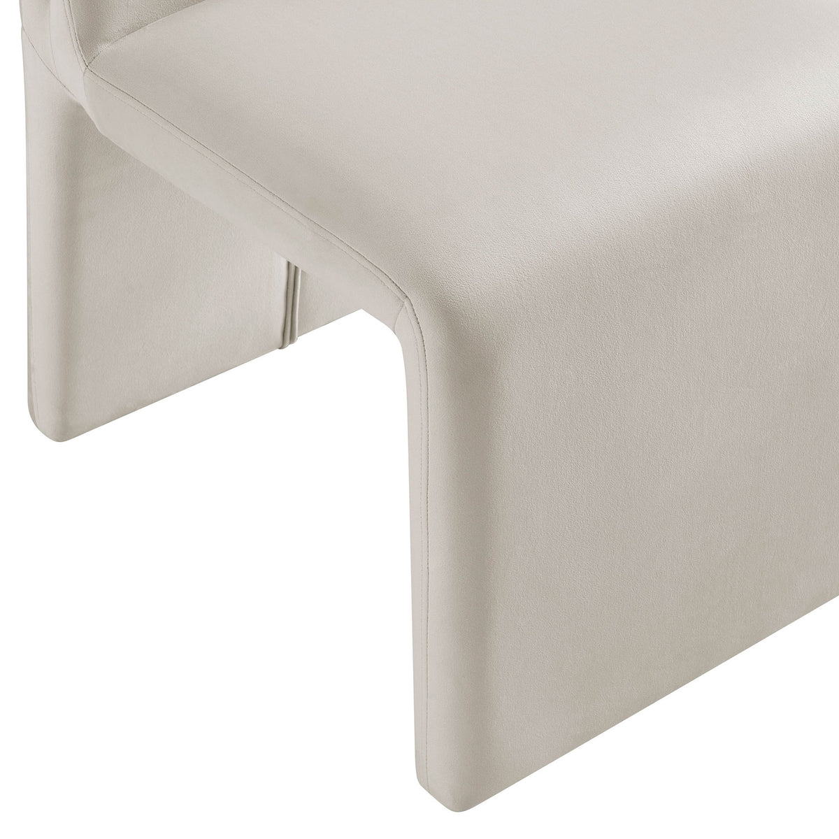 Waterfall seat edge curves seamlessly into the fully upholstered base for a soft, sculpted dining chair foundation || EEI-7384-ALA || leg_studio