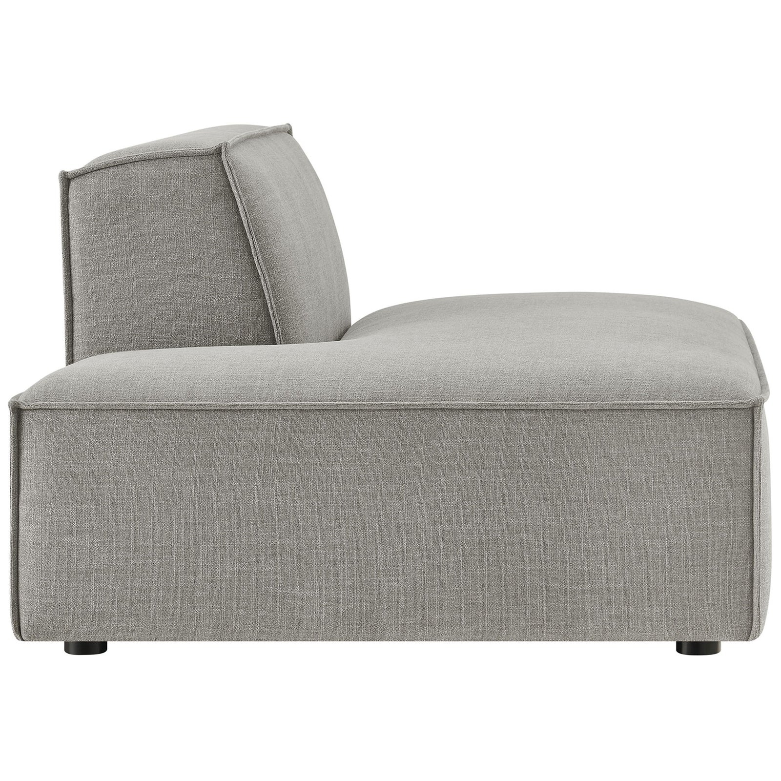 Armless silhouette showcases generous chaise depth and crisp piping for a clean, contemporary look || EEI-7386-PEW || side_studio