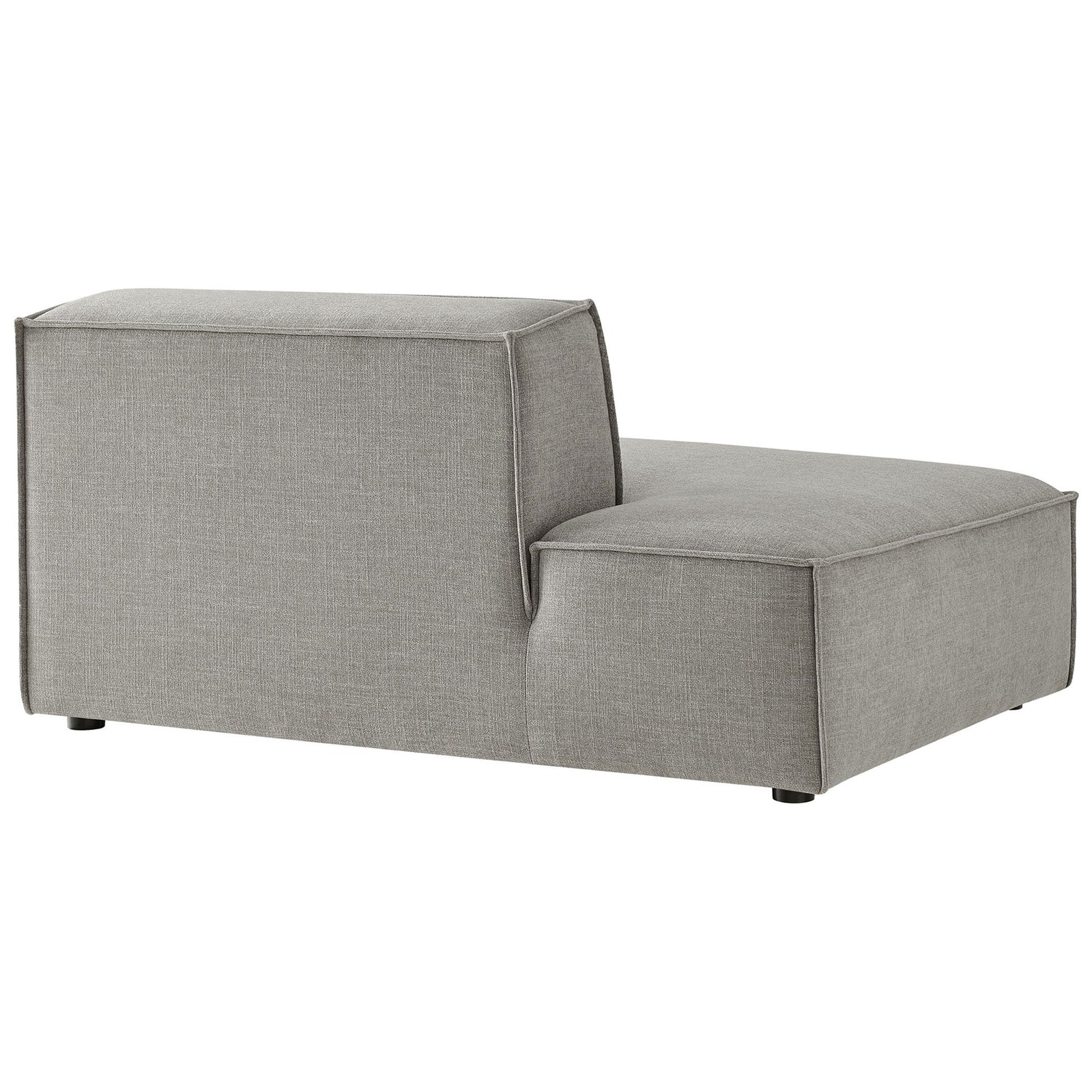 Neat backrest and squared lines emphasize the chaise's modern modular form || EEI-7386-PEW || back_angle_studio