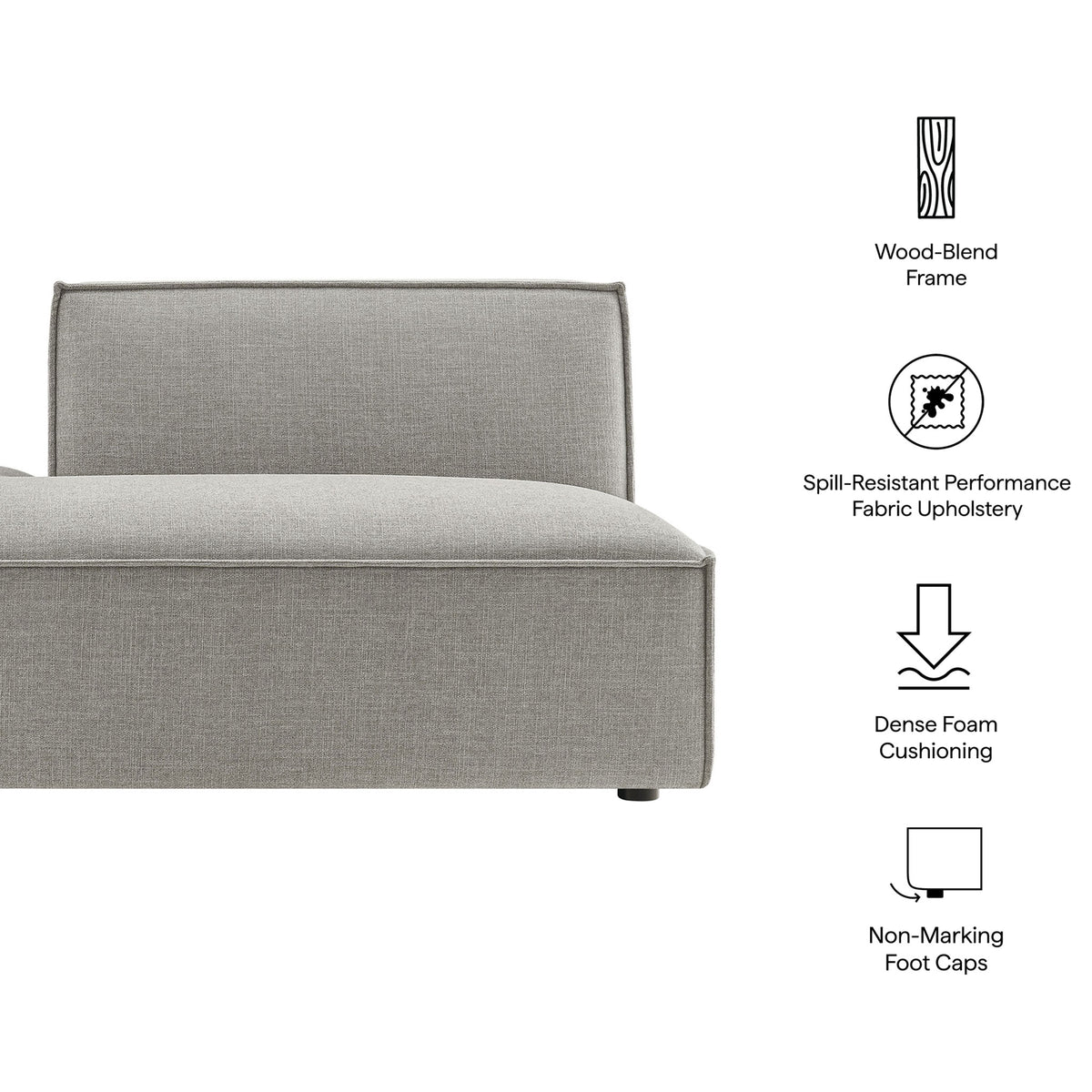 Highlights: Wood-blend frame, dense foam cushioning, pocket-coil support, and non-marking foot caps || EEI-7386-PEW || callout_studio