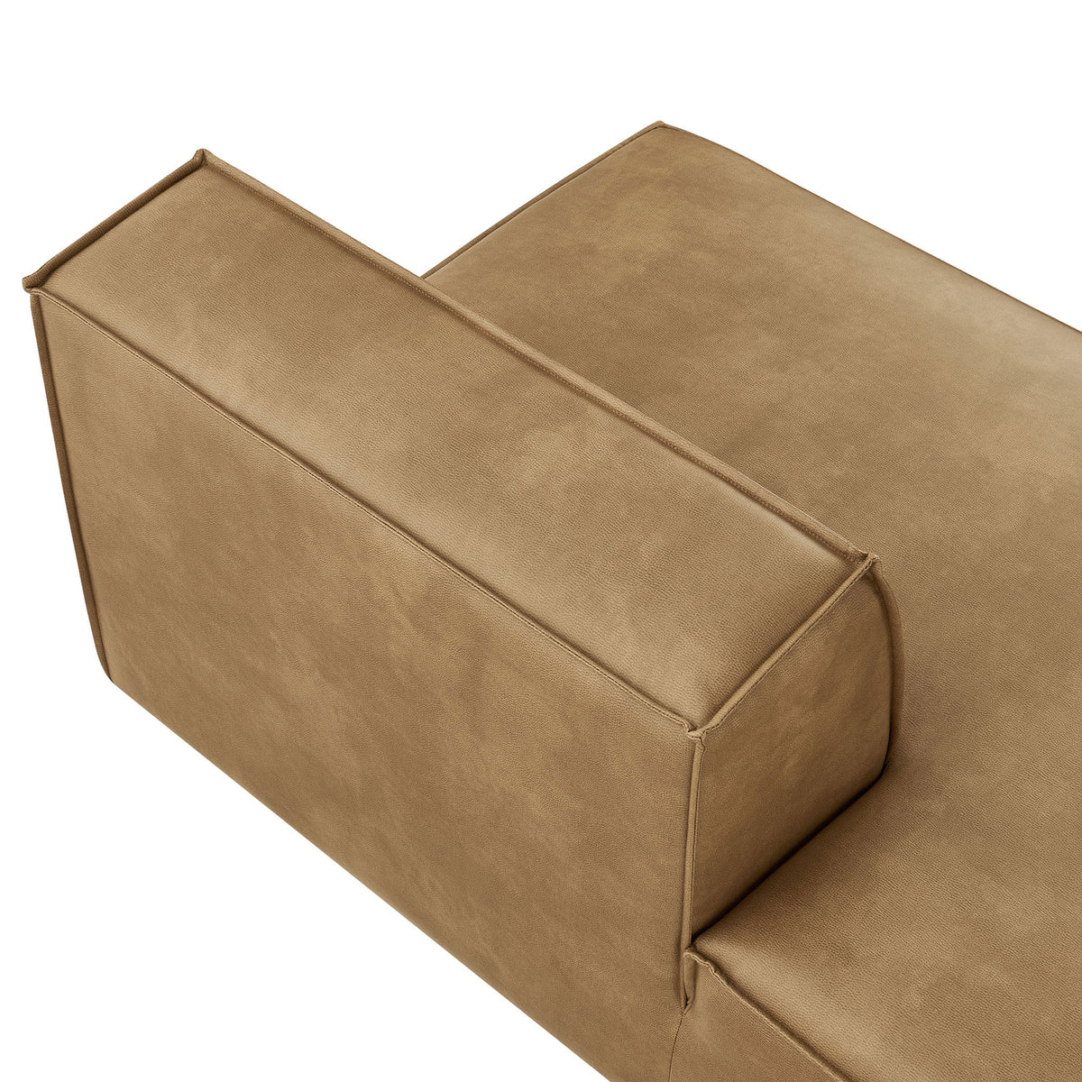 Fine French piping and supple vegan leather texture in the toast brown finish || EEI-7387-TST || detail_studio