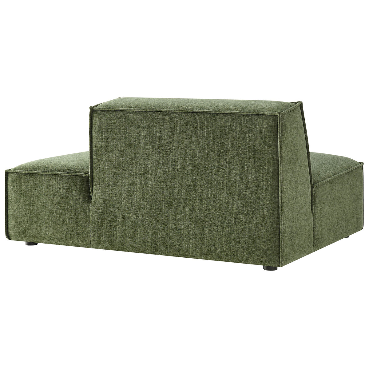 Modern block silhouette with tight upholstery and French piping around the backrest and base || EEI-7388-FOL || back_angle_studio