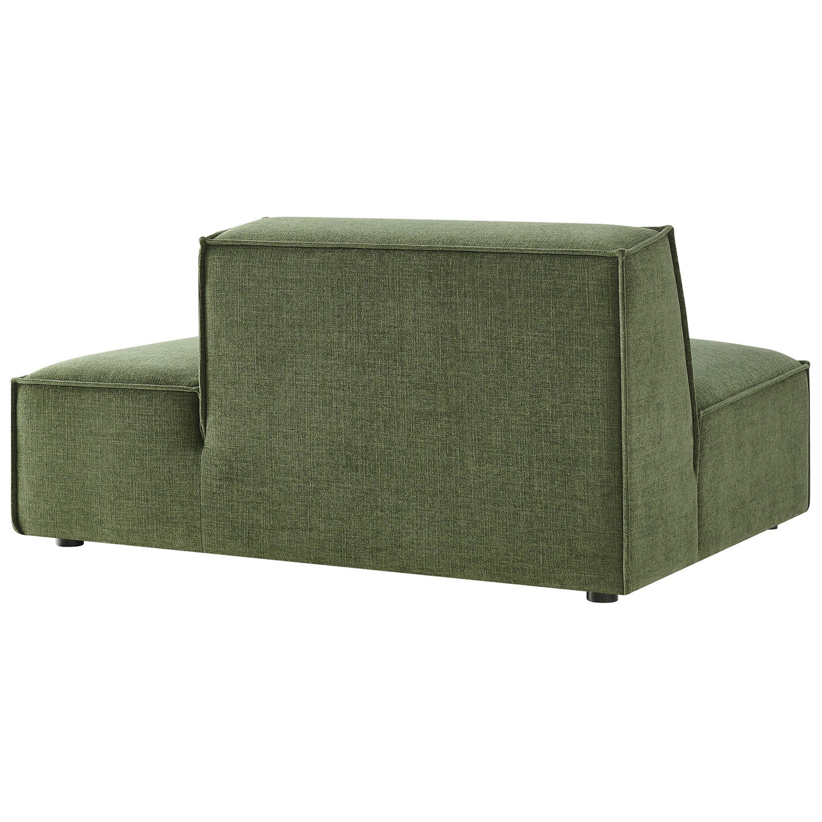 Modern block silhouette with tight upholstery and French piping around the backrest and base || EEI-7388-FOL || back_angle_studio