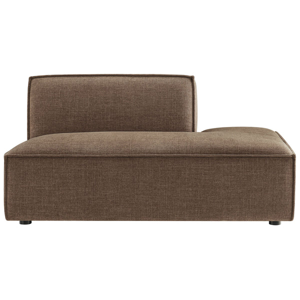 Mocha performance fabric chaise with clean lines and plush, supportive cushioning || EEI-7388-MOC || front_studio