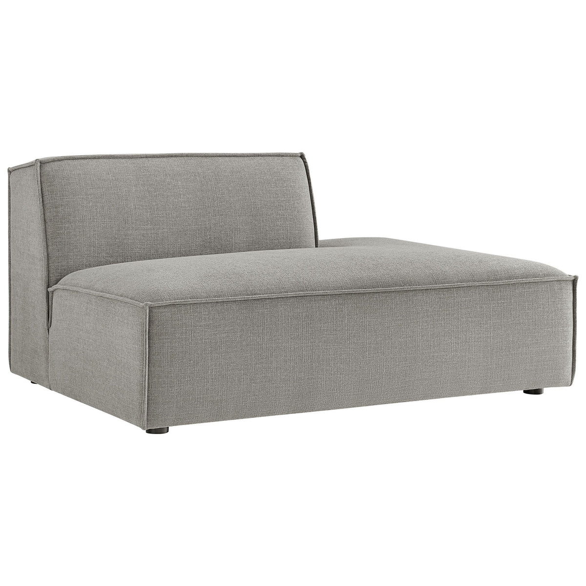 Plush right chaise invites lounging with broad cushioning and crisp, tailored edges || EEI-7388-PEW || front_angle_studio