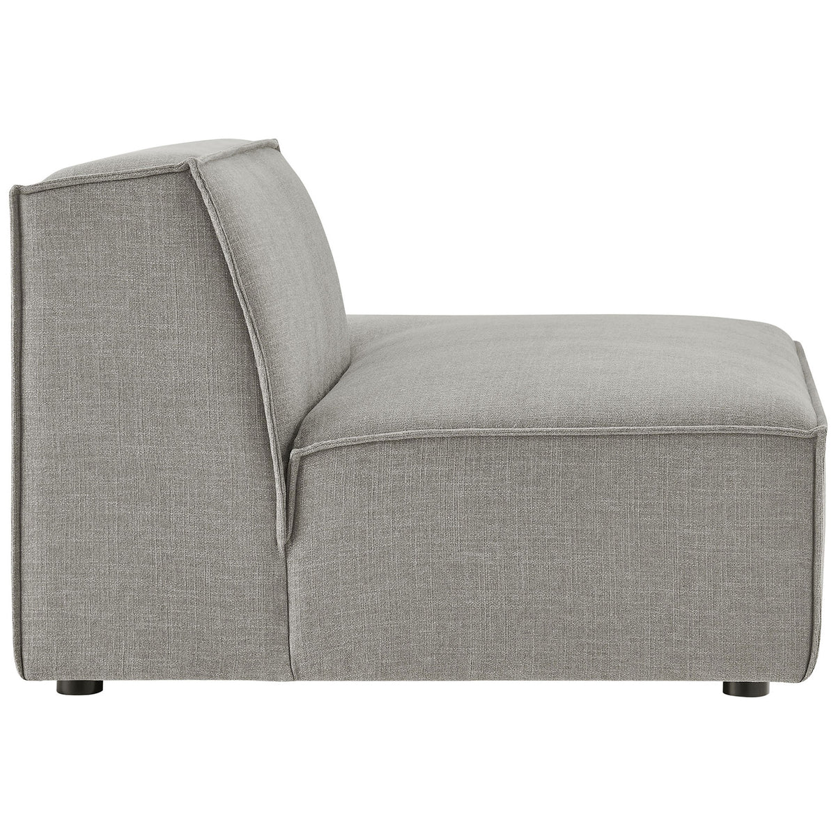 Clean armless shape shows generous chaise depth and neatly piped seams || EEI-7388-PEW || side_studio
