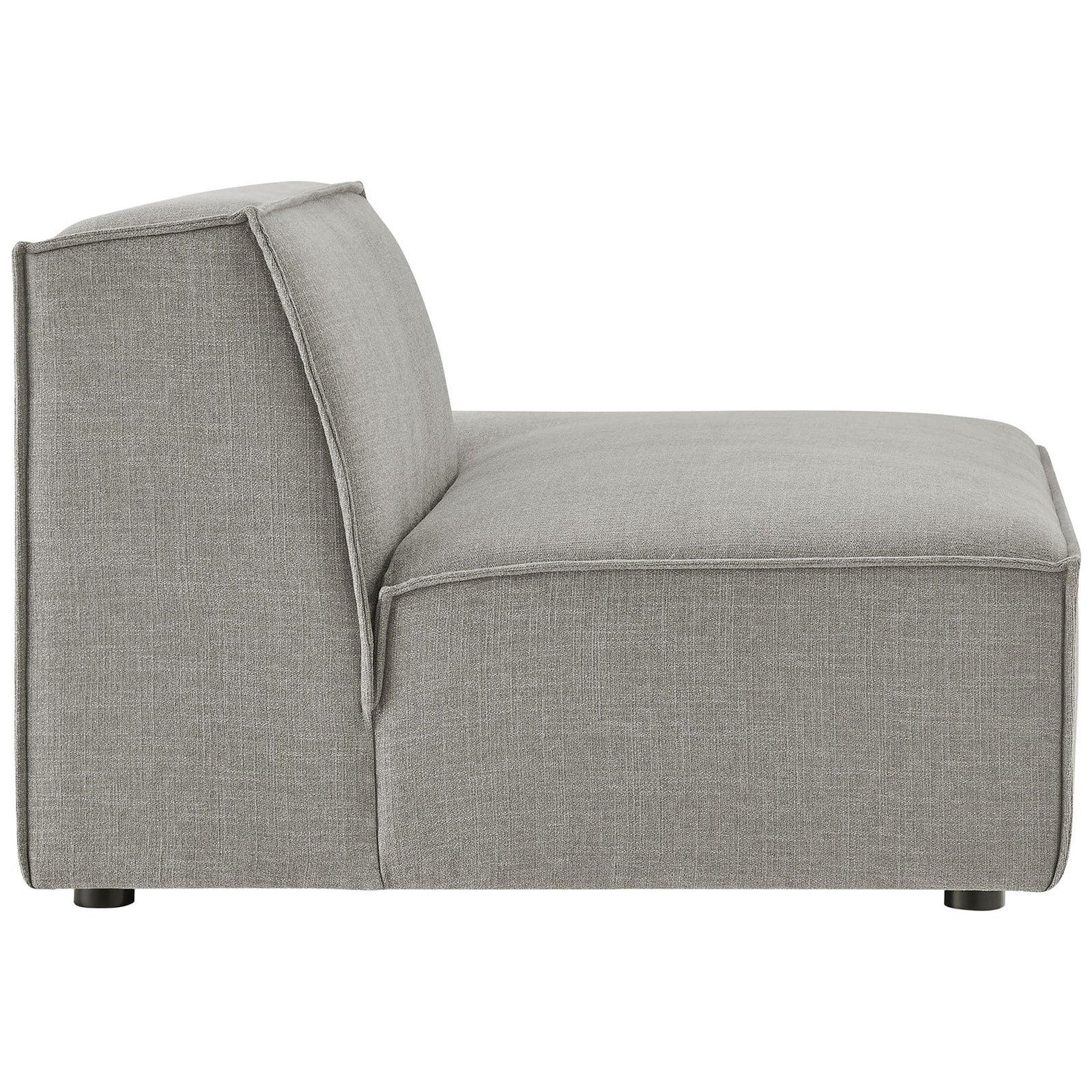 Clean armless shape shows generous chaise depth and neatly piped seams || EEI-7388-PEW || side_studio