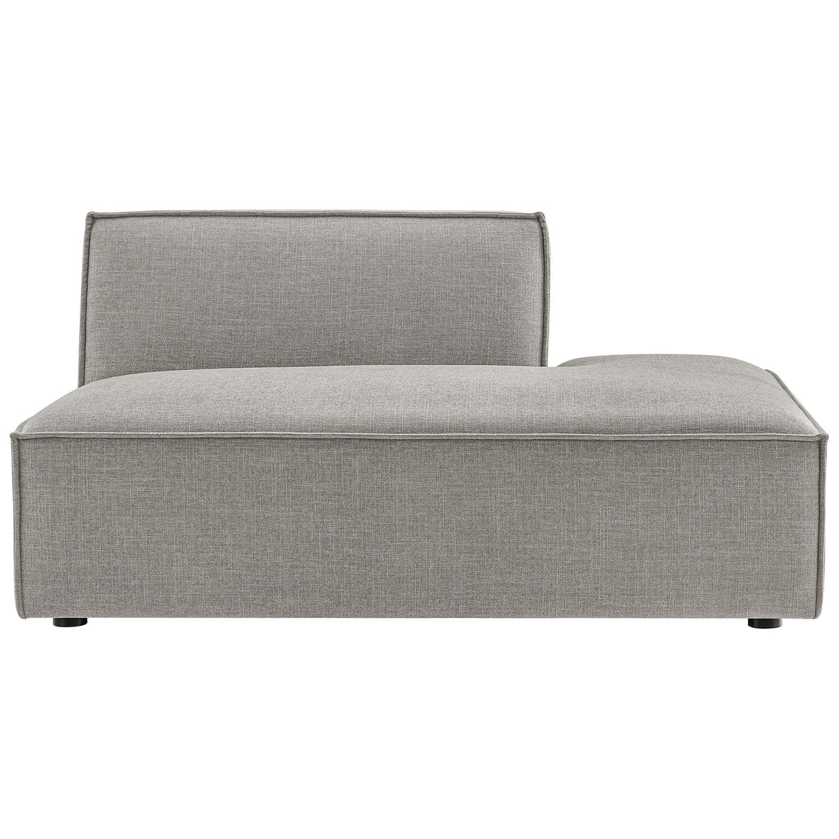 Right-facing modular chaise in pewter gray performance fabric with deep seat and modern low profile || EEI-7388-PEW || front_studio