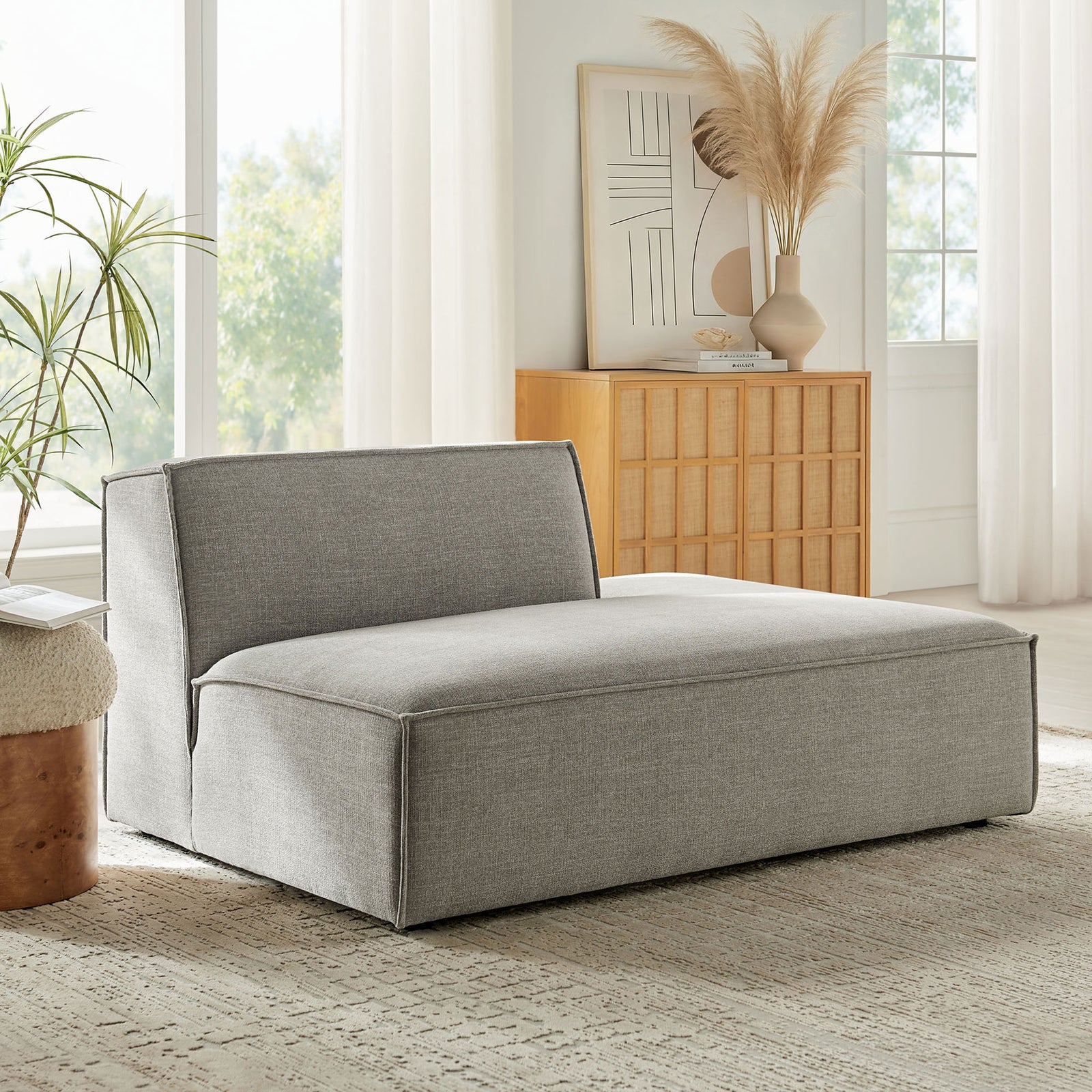 Right-facing chaise completes the room with easy-care fabric and sink-in comfort || EEI-7388-PEW || front_angle_room