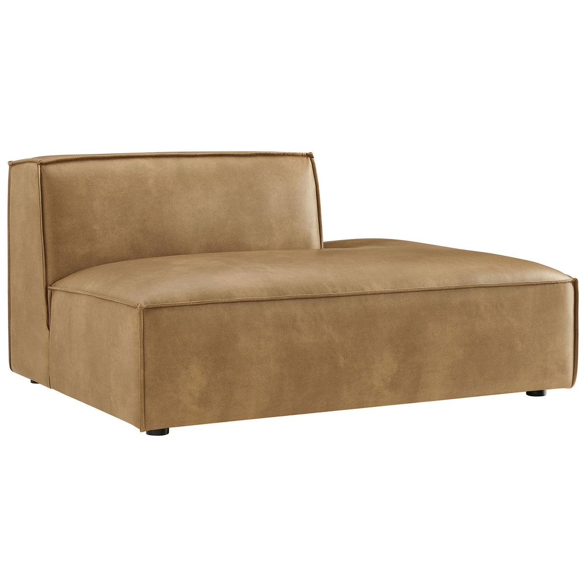 Plush right-facing modular chaise with broad seat and refined piping for modern comfort || EEI-7389-TST || front_angle_studio
