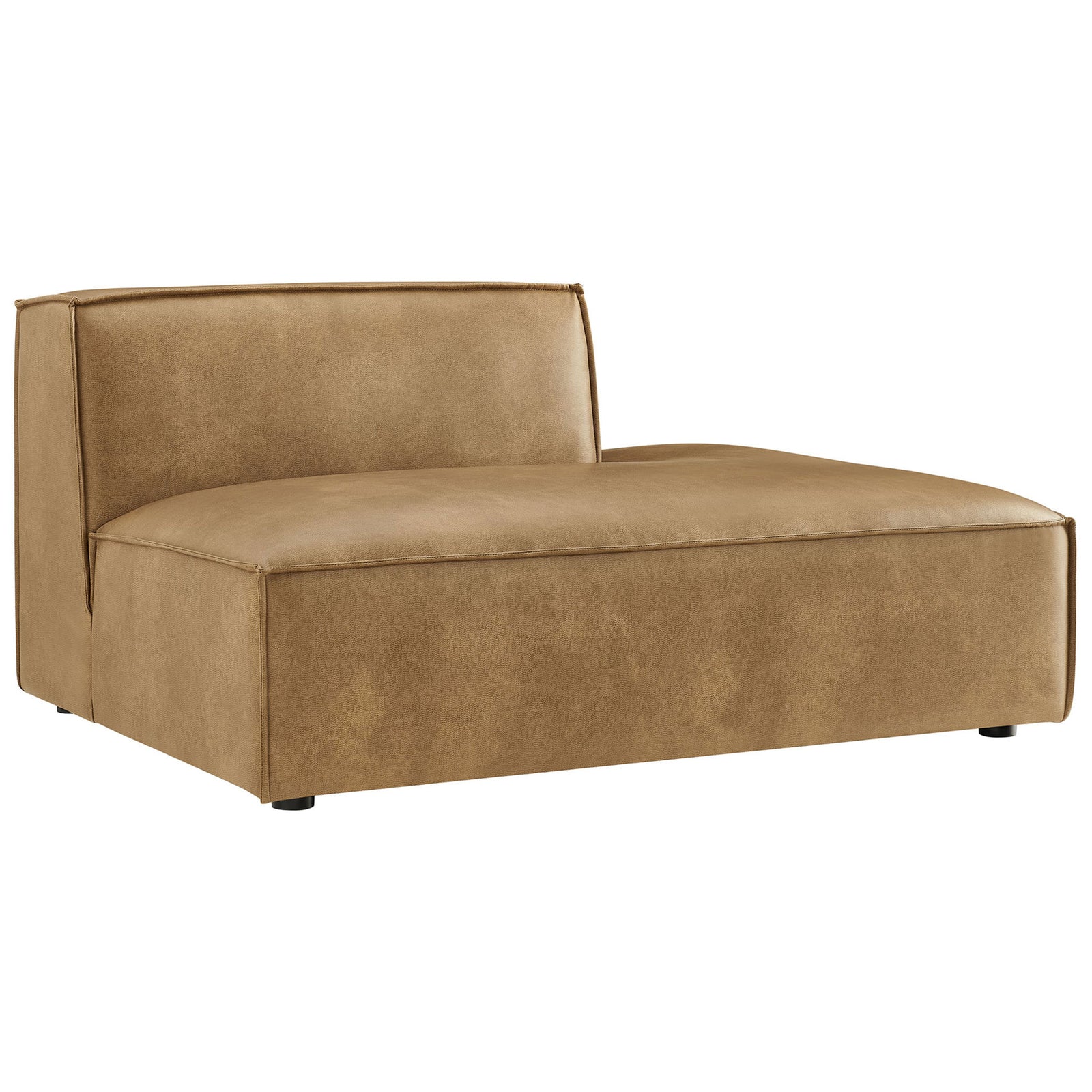 Plush right-facing modular chaise with broad seat and refined piping for modern comfort || EEI-7389-TST || front_angle_studio