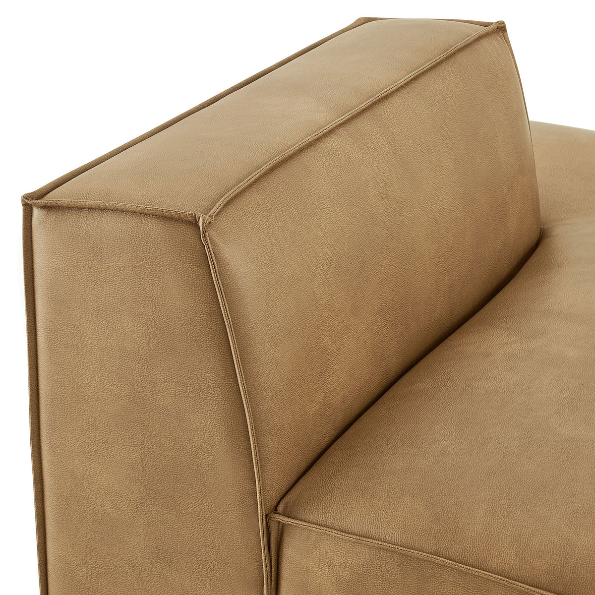 French piping and smooth vegan leather grain in the rich toast color || EEI-7389-TST || detail_studio