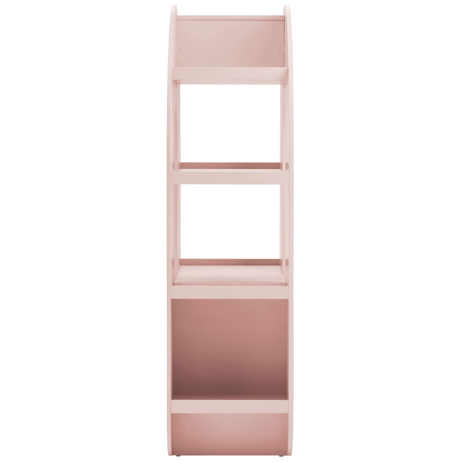 Slim profile with generous shelf depth and open sides adds airy storage to small and large spaces || EEI-7390-SPN || side_studio