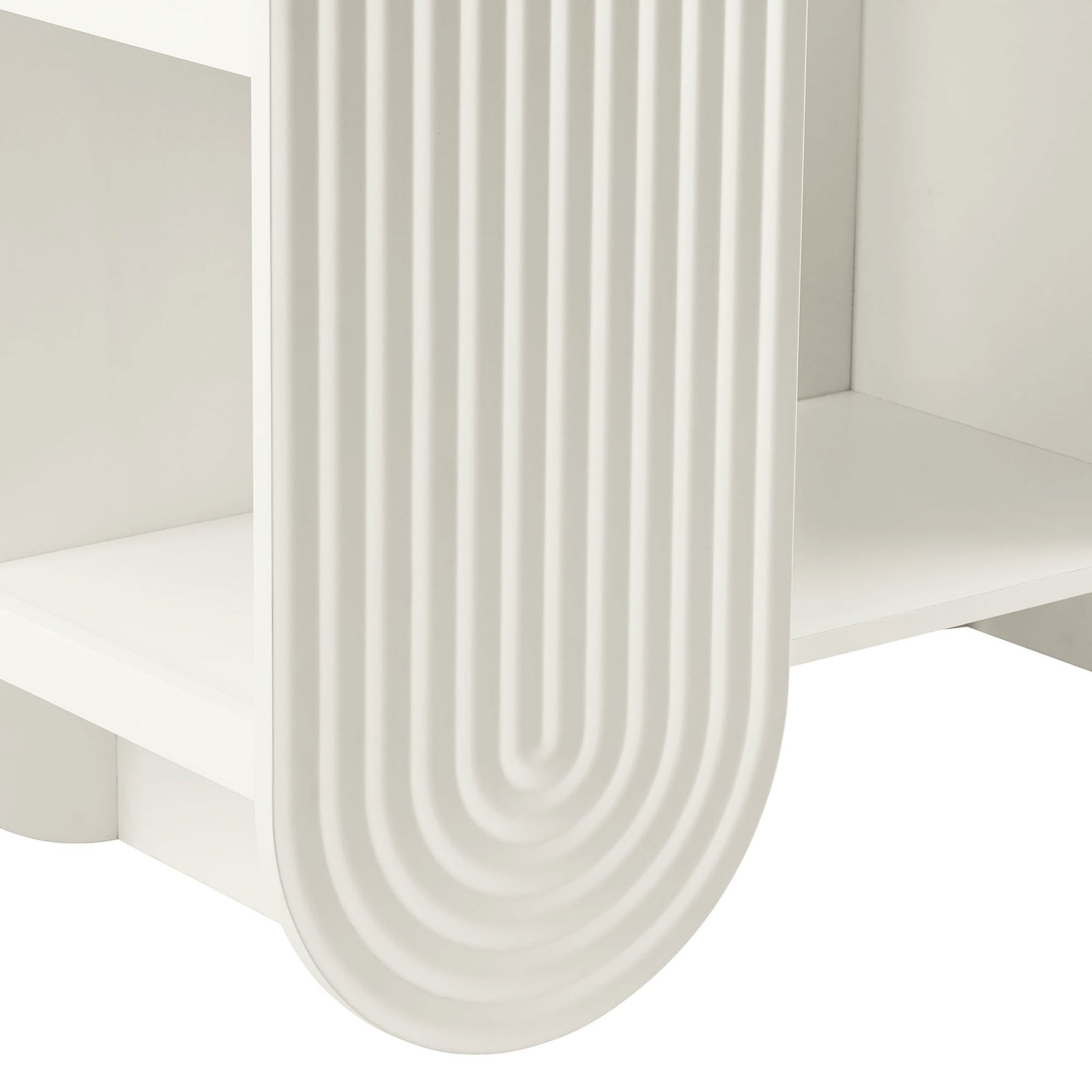 Textured ripple grooves and smooth matte white finish || EEI-7390-WHI || detail_studio