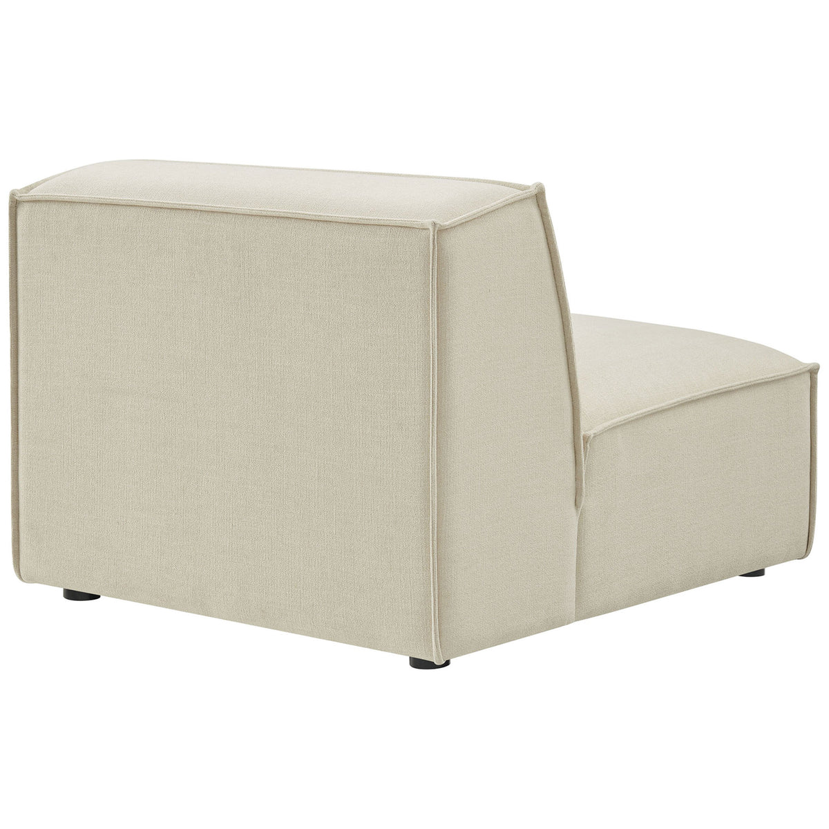 Tailored back and sides with crisp piping and a smooth, woven ecru fabric || EEI-7395-ECR || back_angle_studio